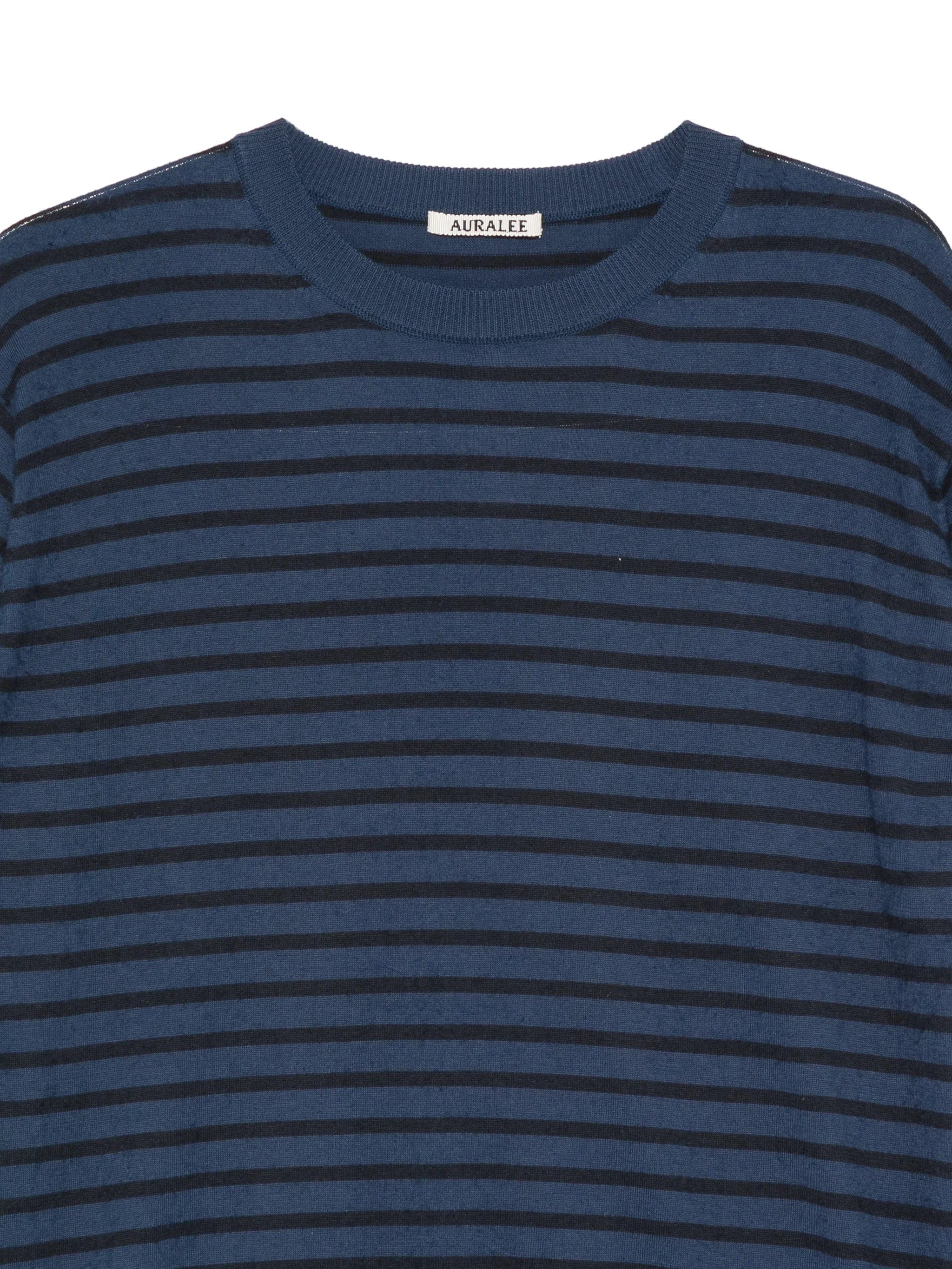 Auralee high - gauge striped cotton T - shirt