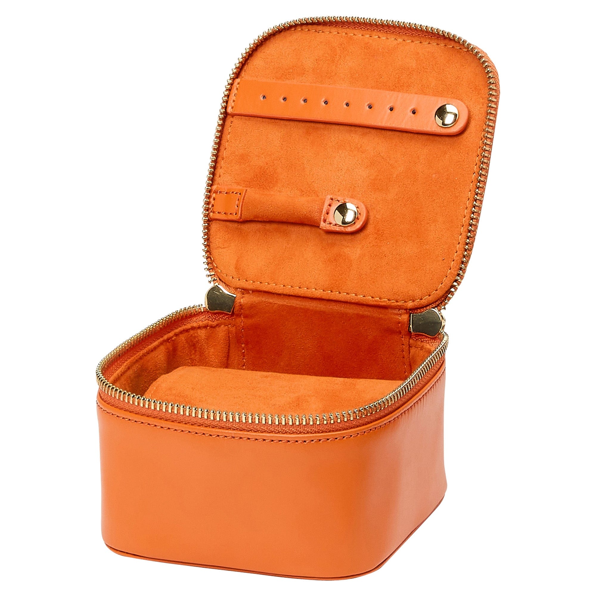 WOLF Maria Zip Jewelry Cube in Tangerine