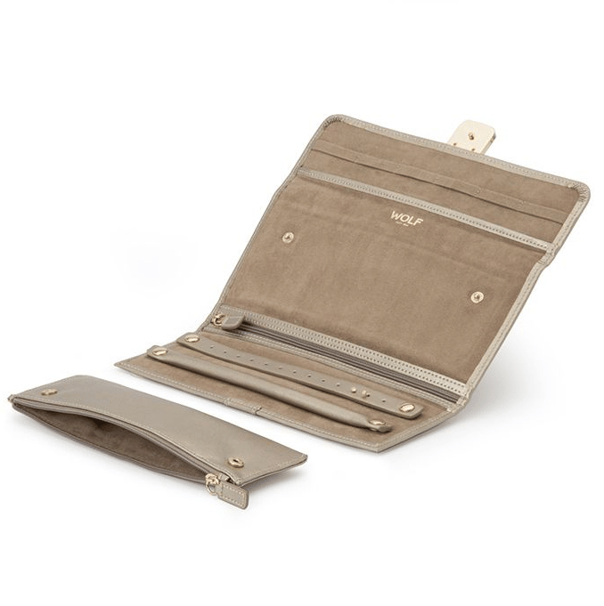 WOLF Palermo Jewelry Roll in Pewter
