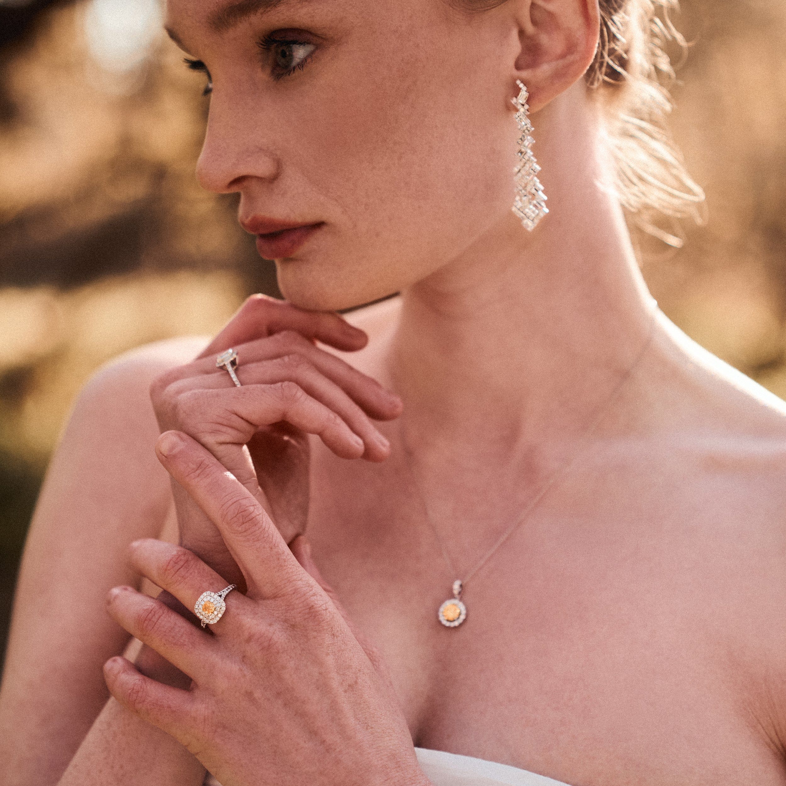 Anastasia Yellow Lab Diamond 1.65ct Halo Ring in Platinum - Elara Collection