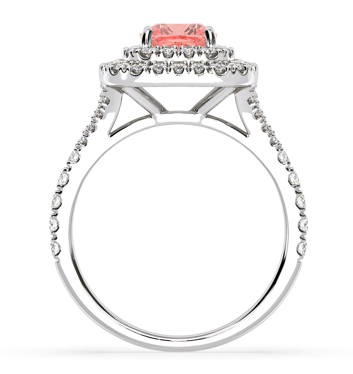 Anastasia Pink Lab Diamond 1.65ct Halo Ring in Platinum - Elara Collection