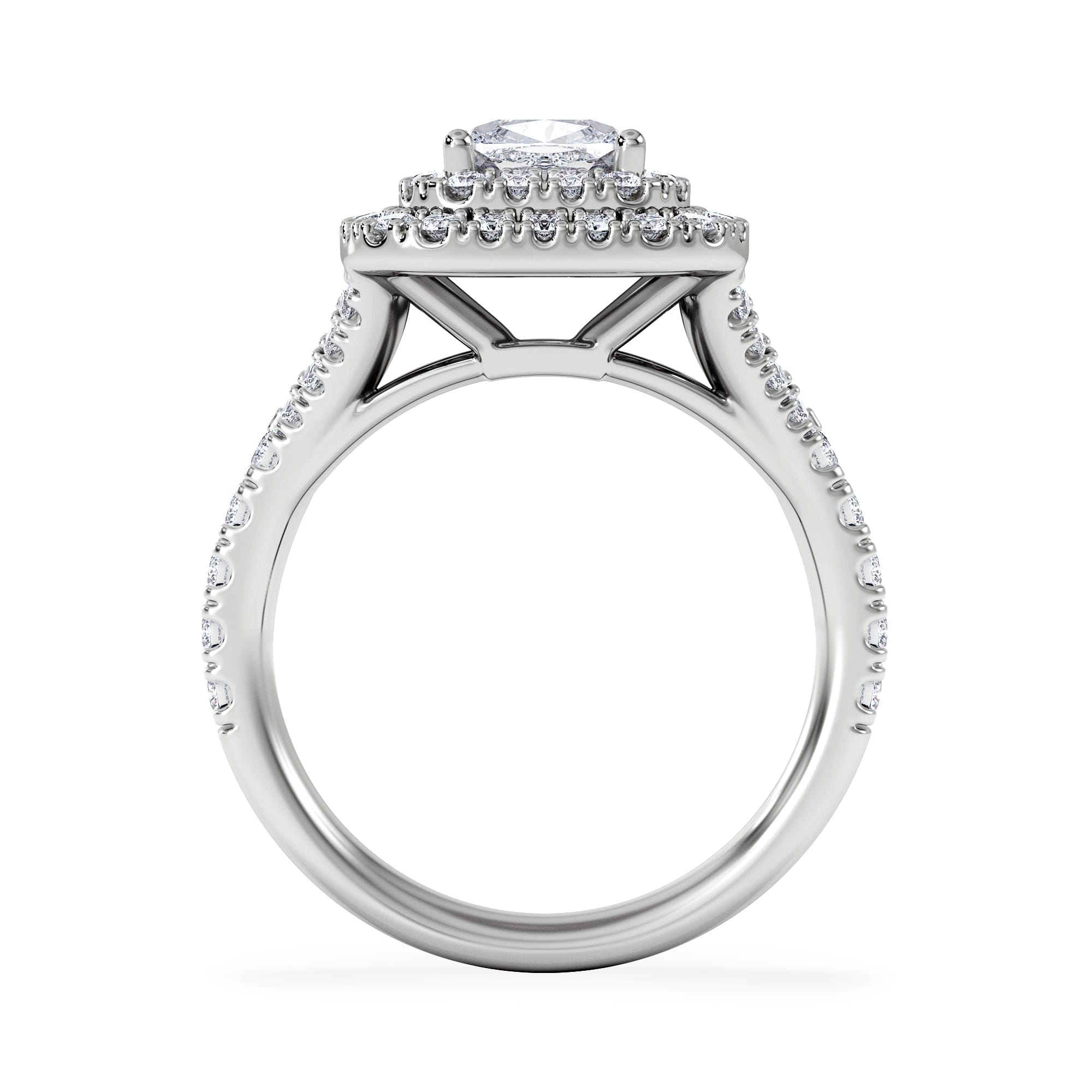 Anastasia Lab Diamond Halo Engagement Ring 18K White Gold 1.85ct F/VS1