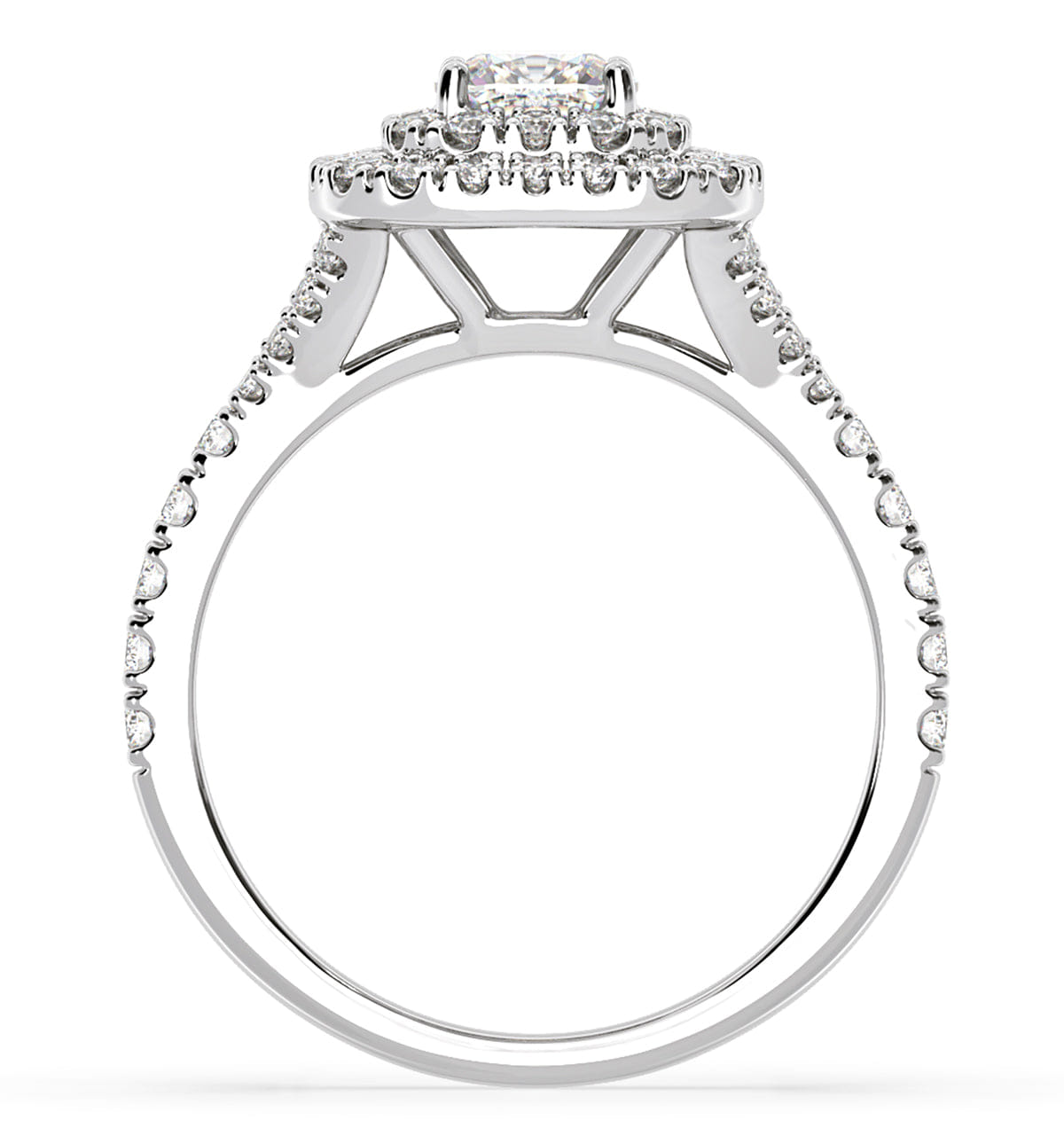 Anastasia Diamond Halo Engagement Ring 18K White Gold 1.30ct G/SI1