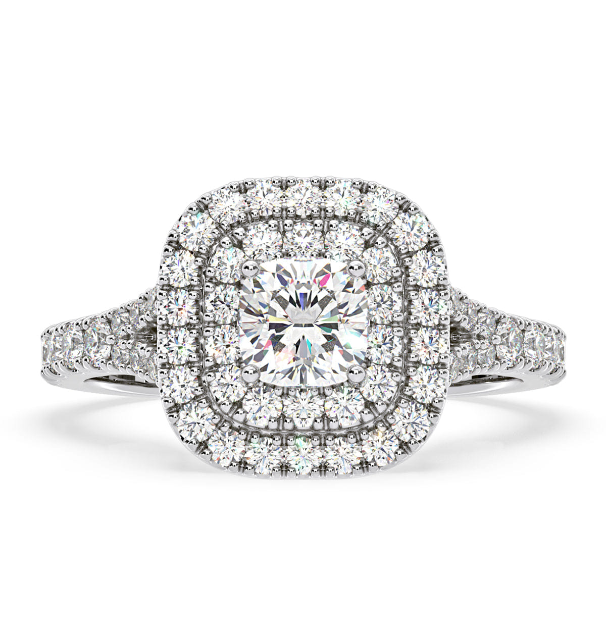 Anastasia Diamond Halo Engagement Ring in Platinum 1.30ct G/SI1