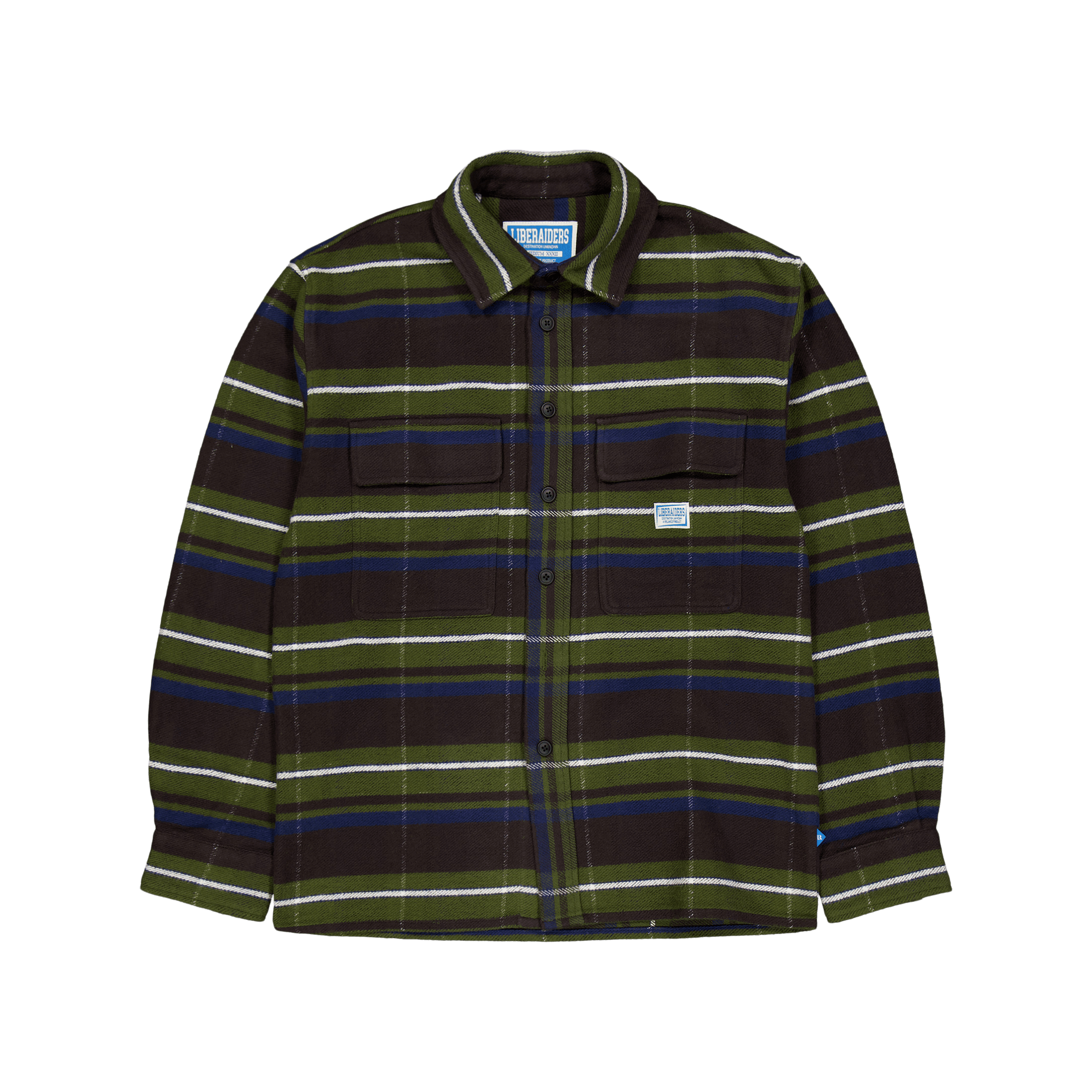 Liberaiders Stripe Flannel Shirt Green