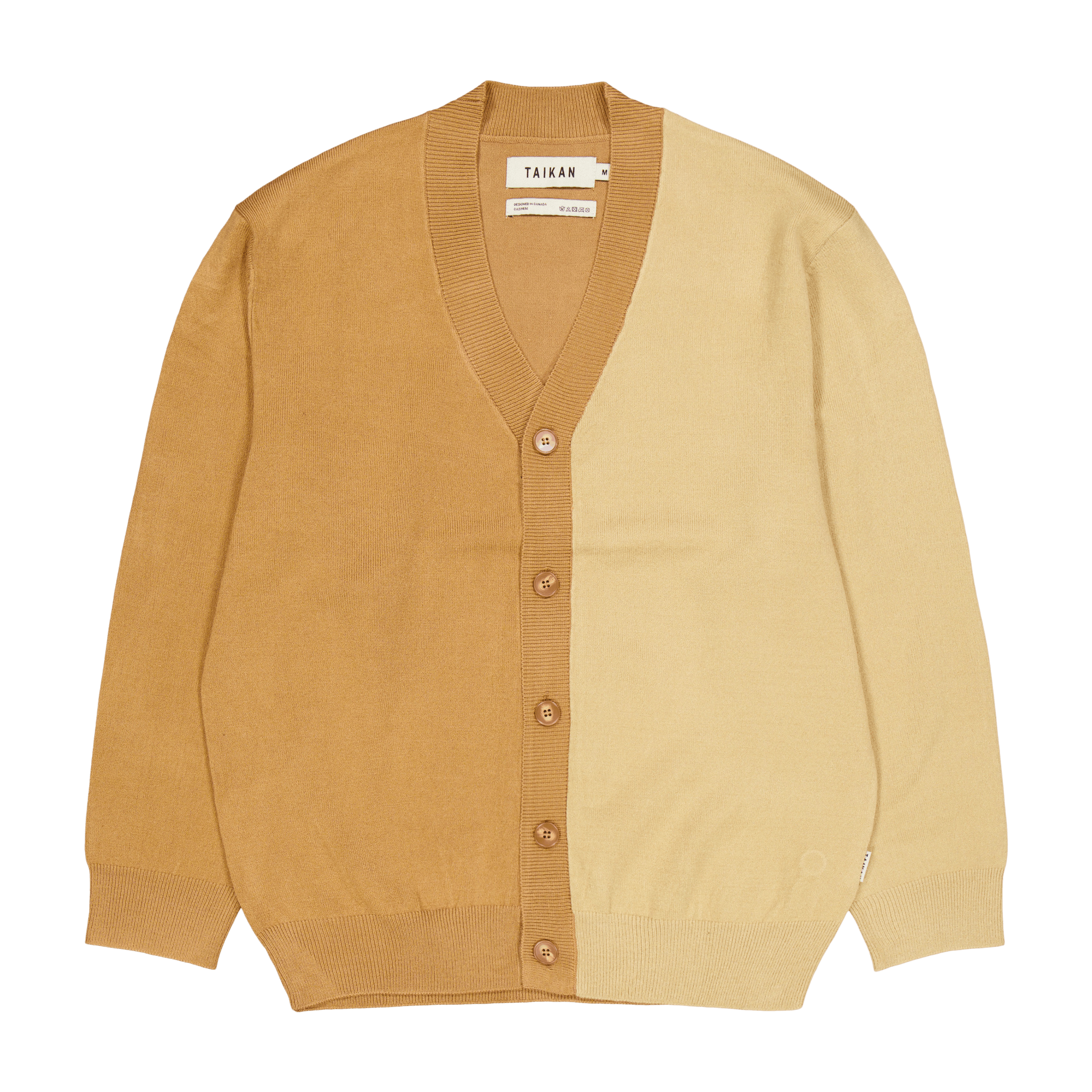 Taikan Colour Blocked Cardigan - tan/cr Tan/cream