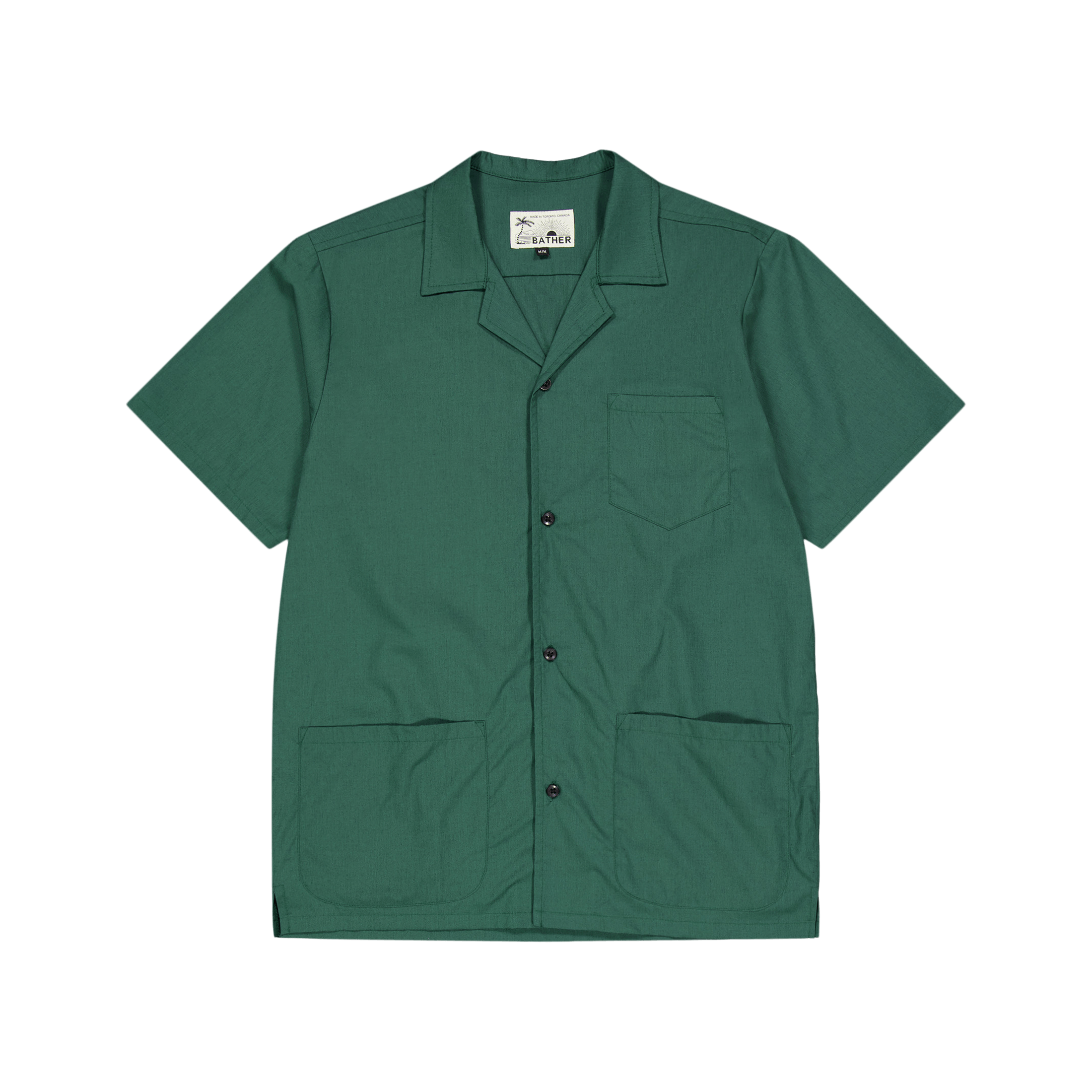 Bather Solid Traveler Camp Shirt Pine