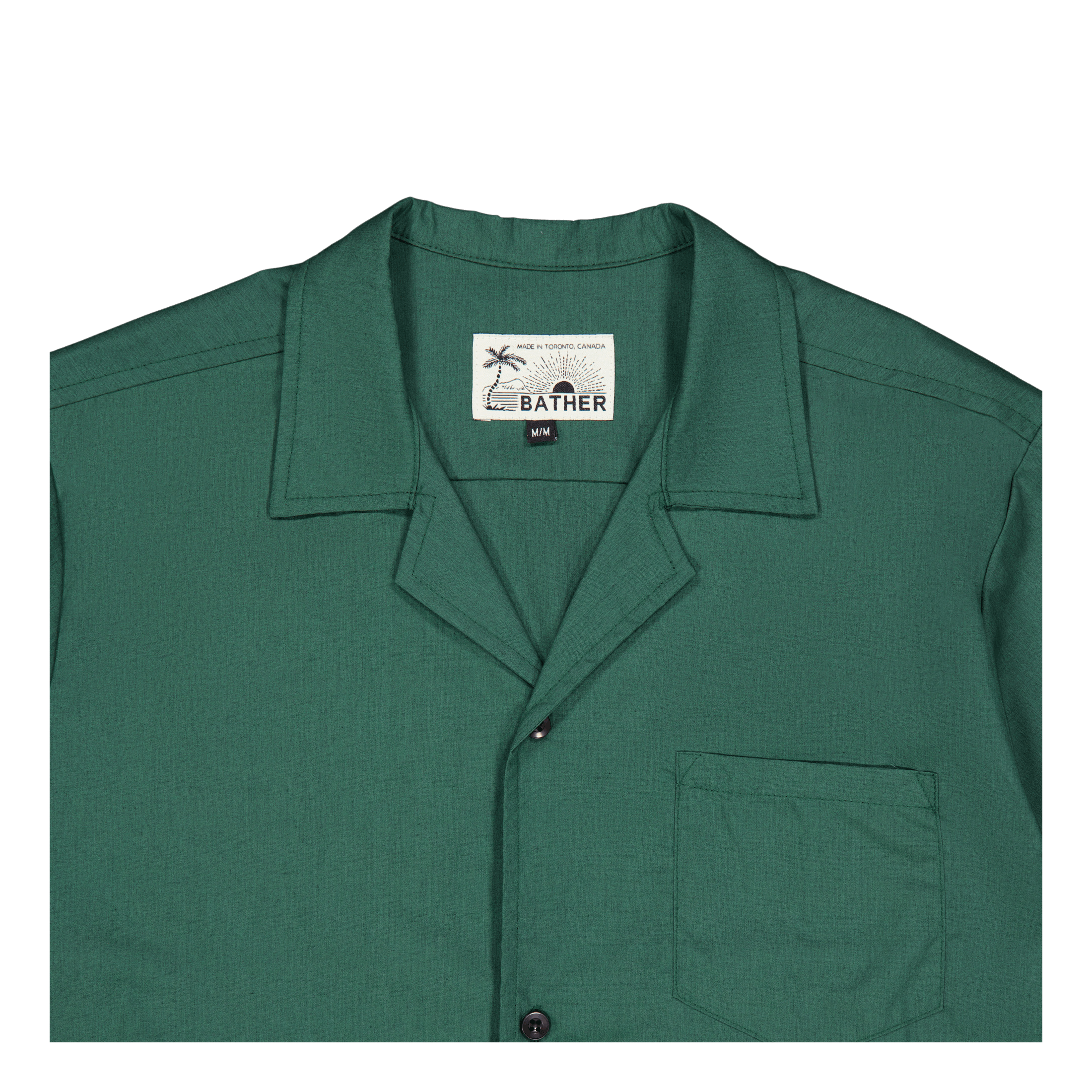 Bather Solid Traveler Camp Shirt Pine