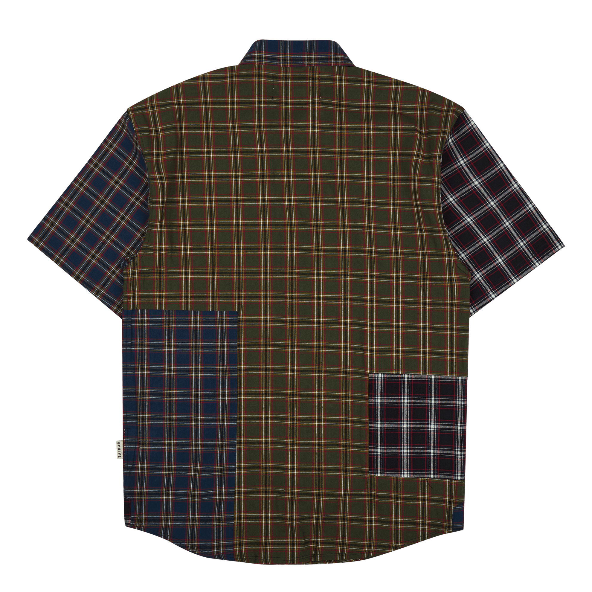 Taikan Patchwork S/s Shirt Olive Plaid