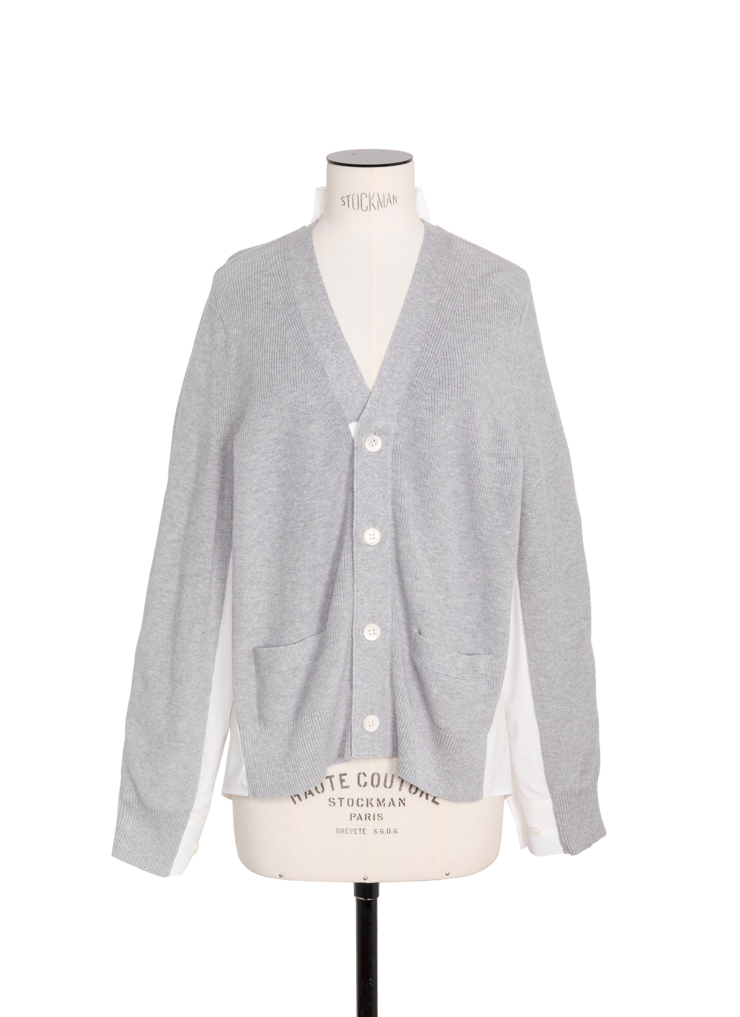 COTTON POPLIN Cotton Knit x Cotton Poplin Cardigan