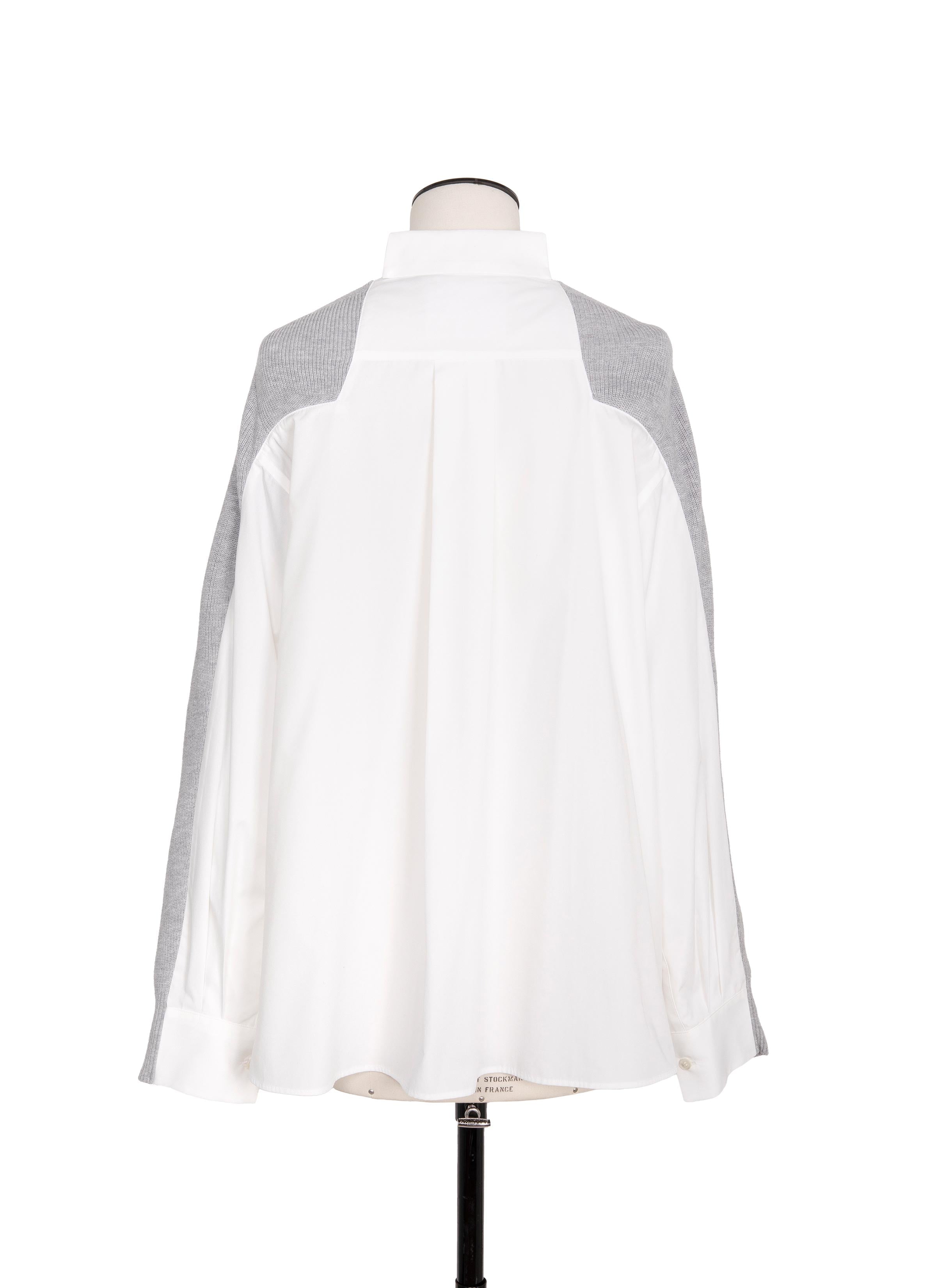 COTTON POPLIN Cotton Knit x Cotton Poplin Cardigan