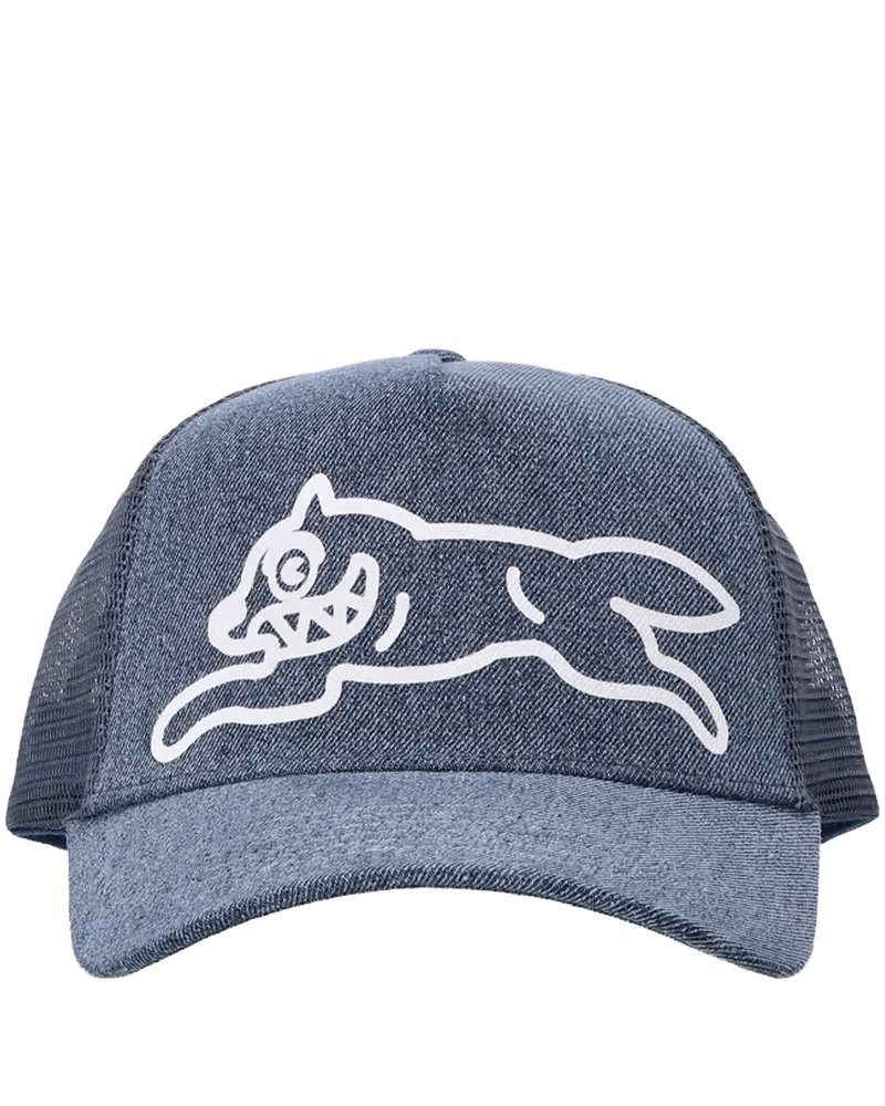 Ice Cream Trucker Cap Denim Running Dog Indigo