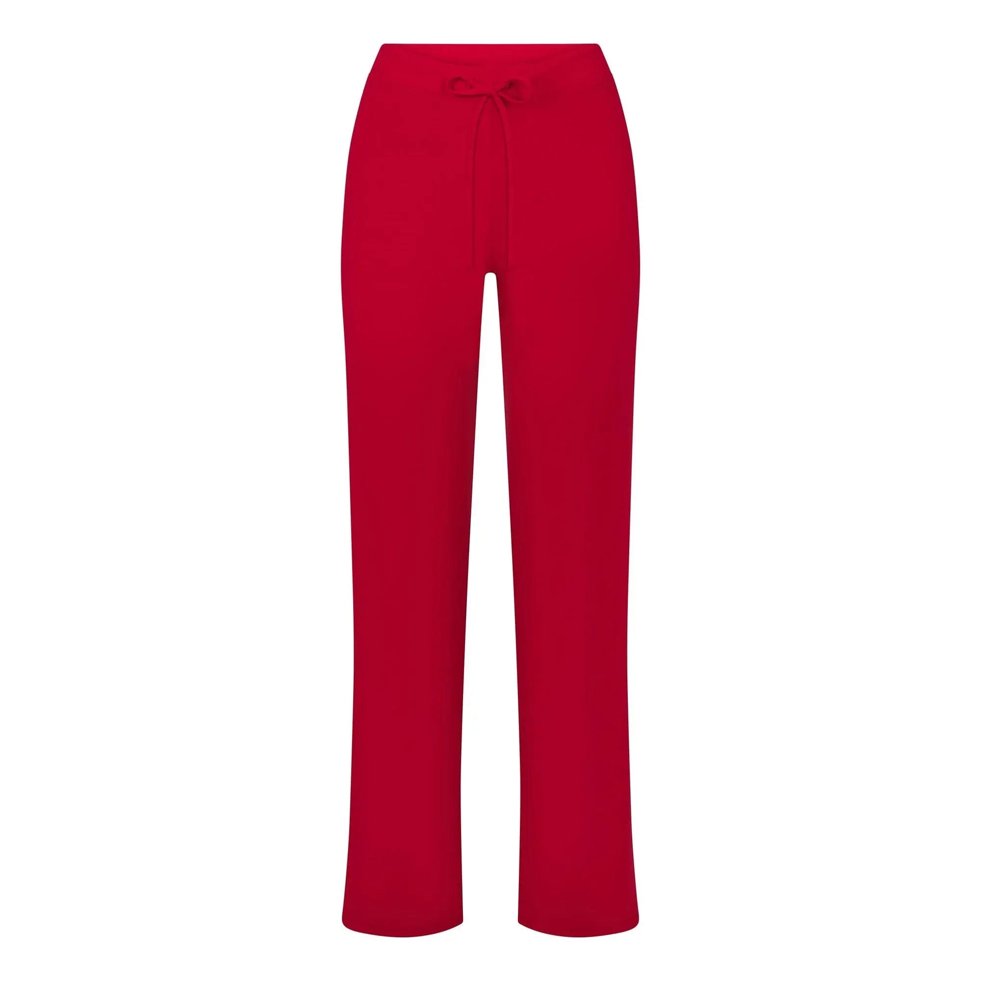 COTTON JERSEY Skims Cotton Jersey Straight Leg Pant Cranberry