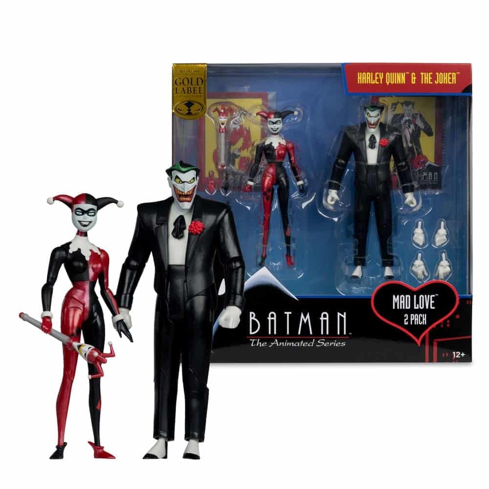 Mcfarlane Batman: The Animated Series DC Direct Action Figures Harley Quinn & The Joker (Mad Love) (Gold Label) 18 cm