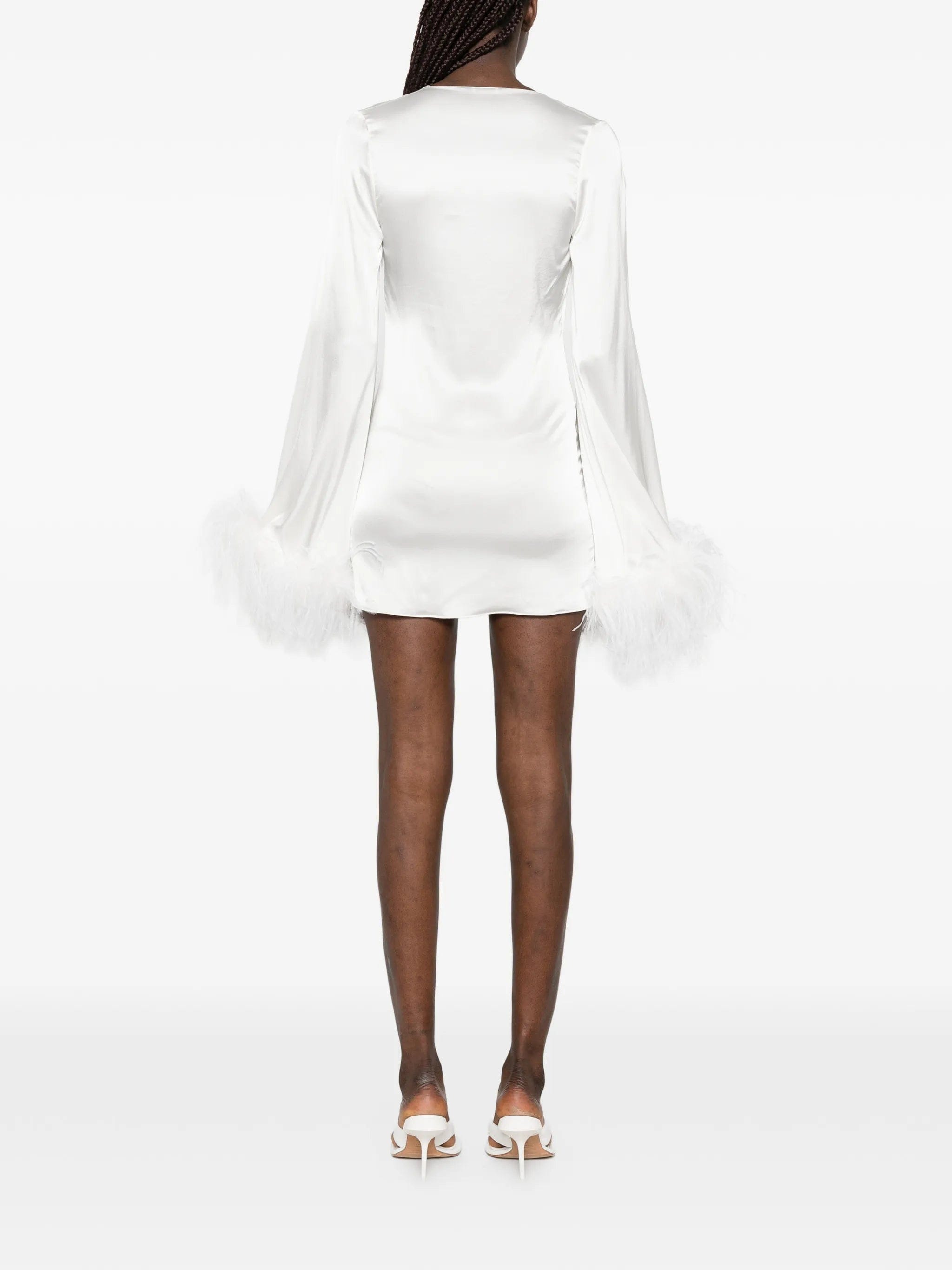 Oséree feather - trim mini dress