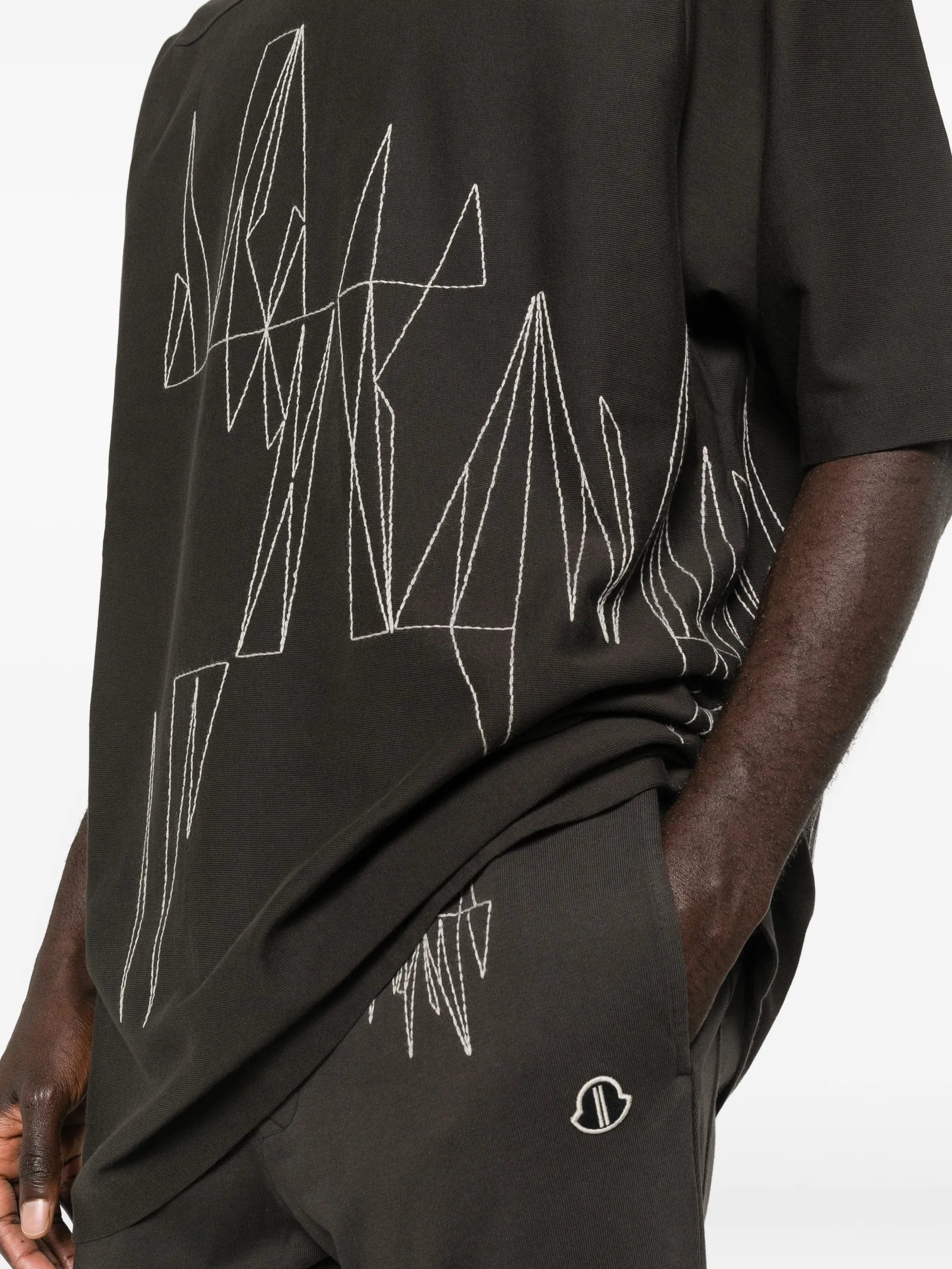 Moncler + Rick Owens jumbo knit graphic T - shirt