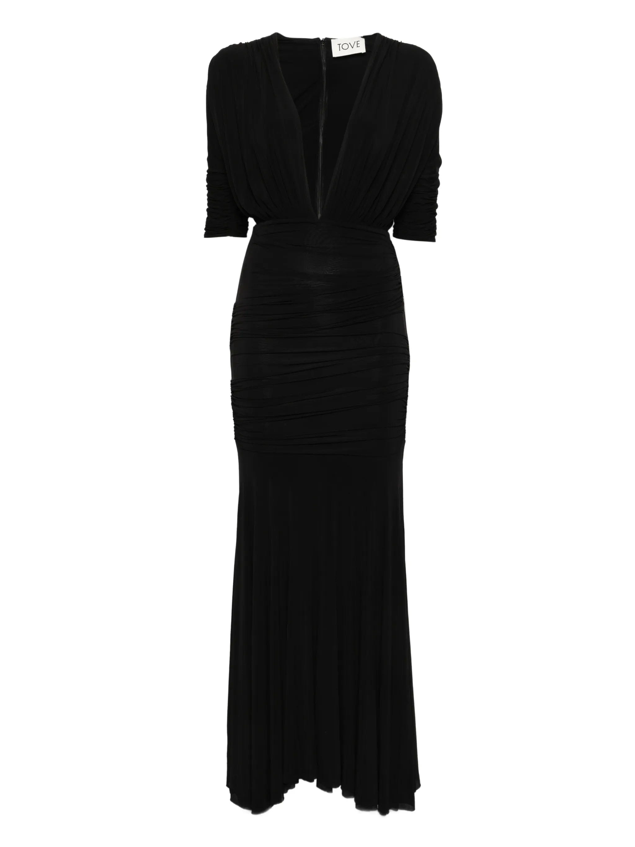 TOVE V - neck ruched dress