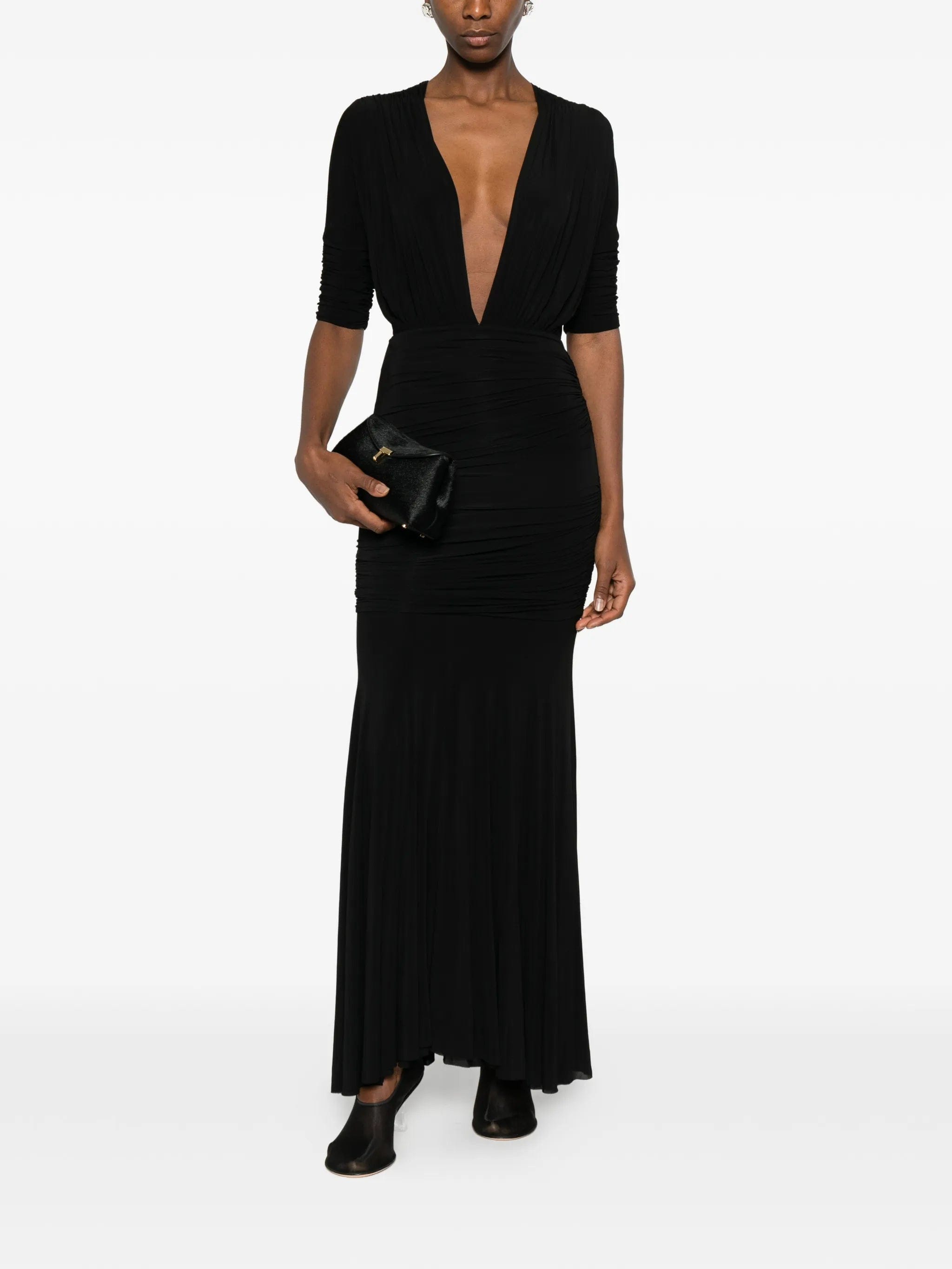 TOVE V - neck ruched dress