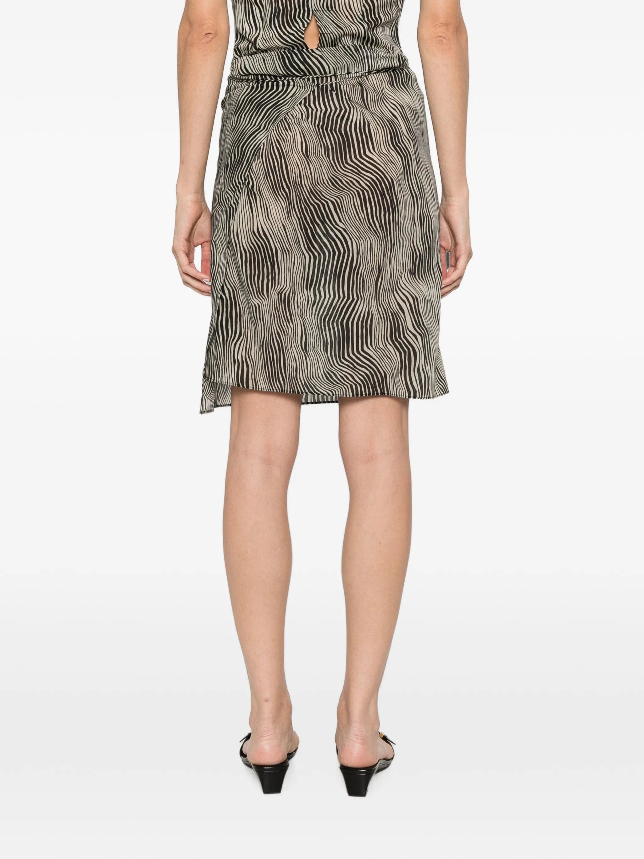 St. Agni Savannah zebra - pattern wrap mini skirt