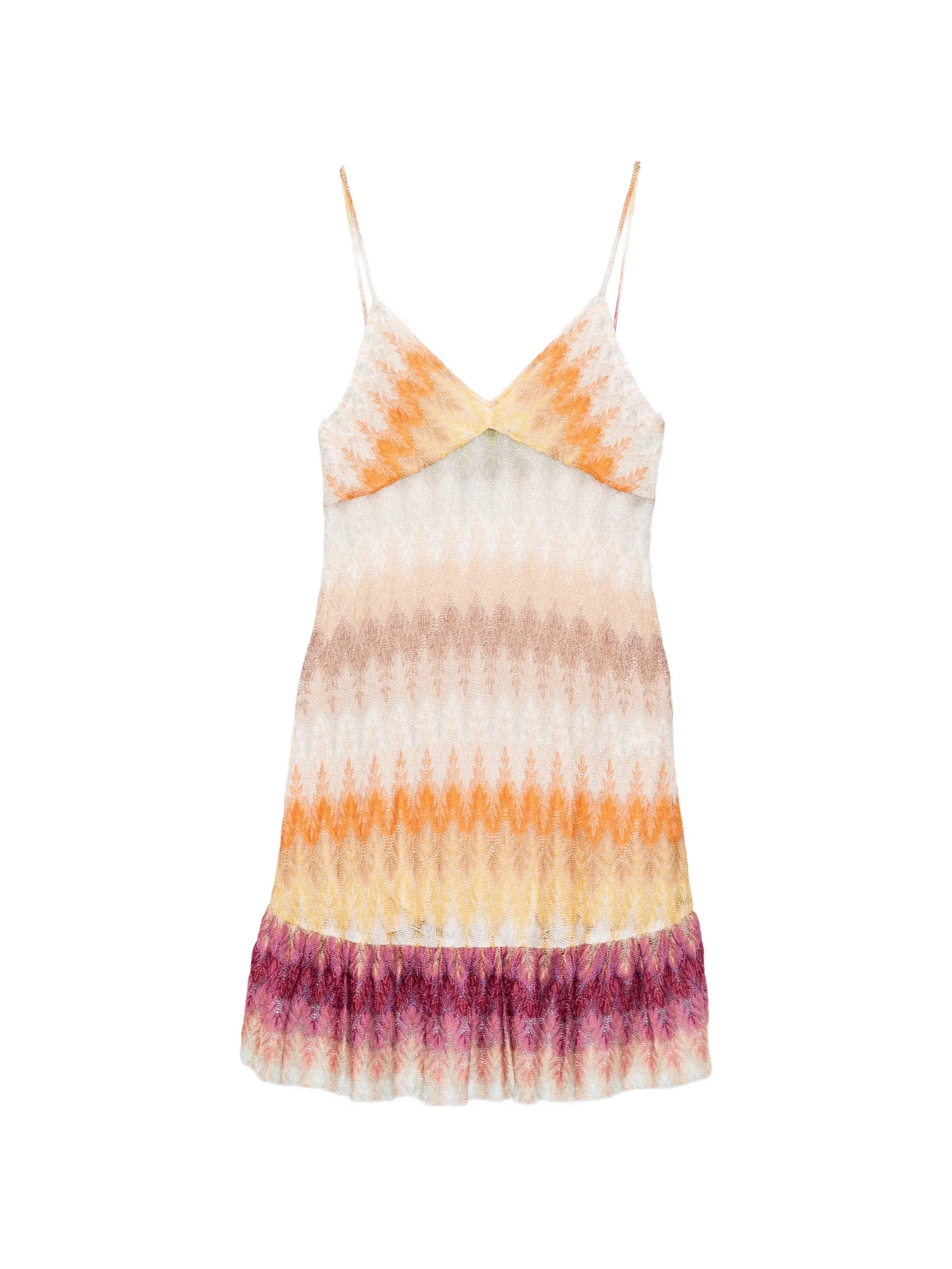 Missoni zigzag - knit ruffled mini dress