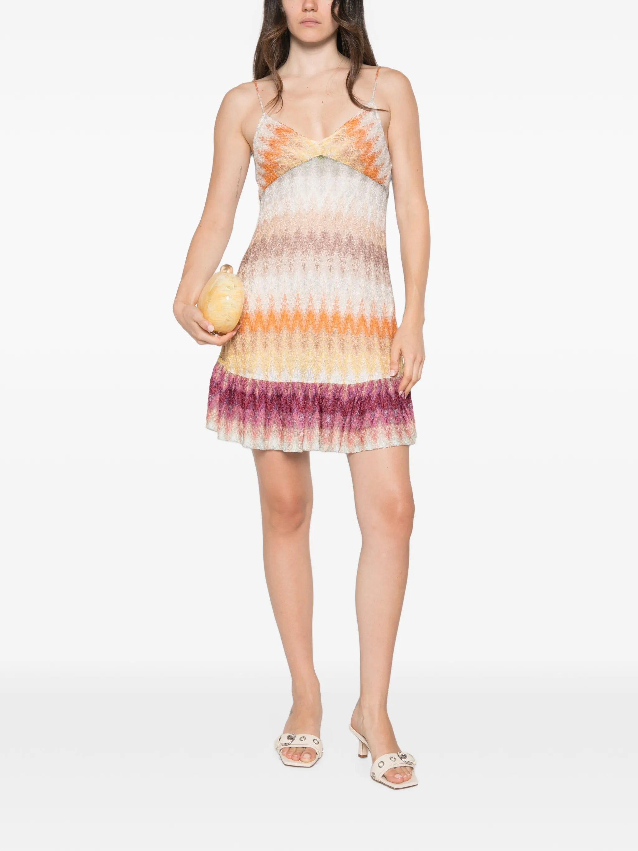 Missoni zigzag - knit ruffled mini dress