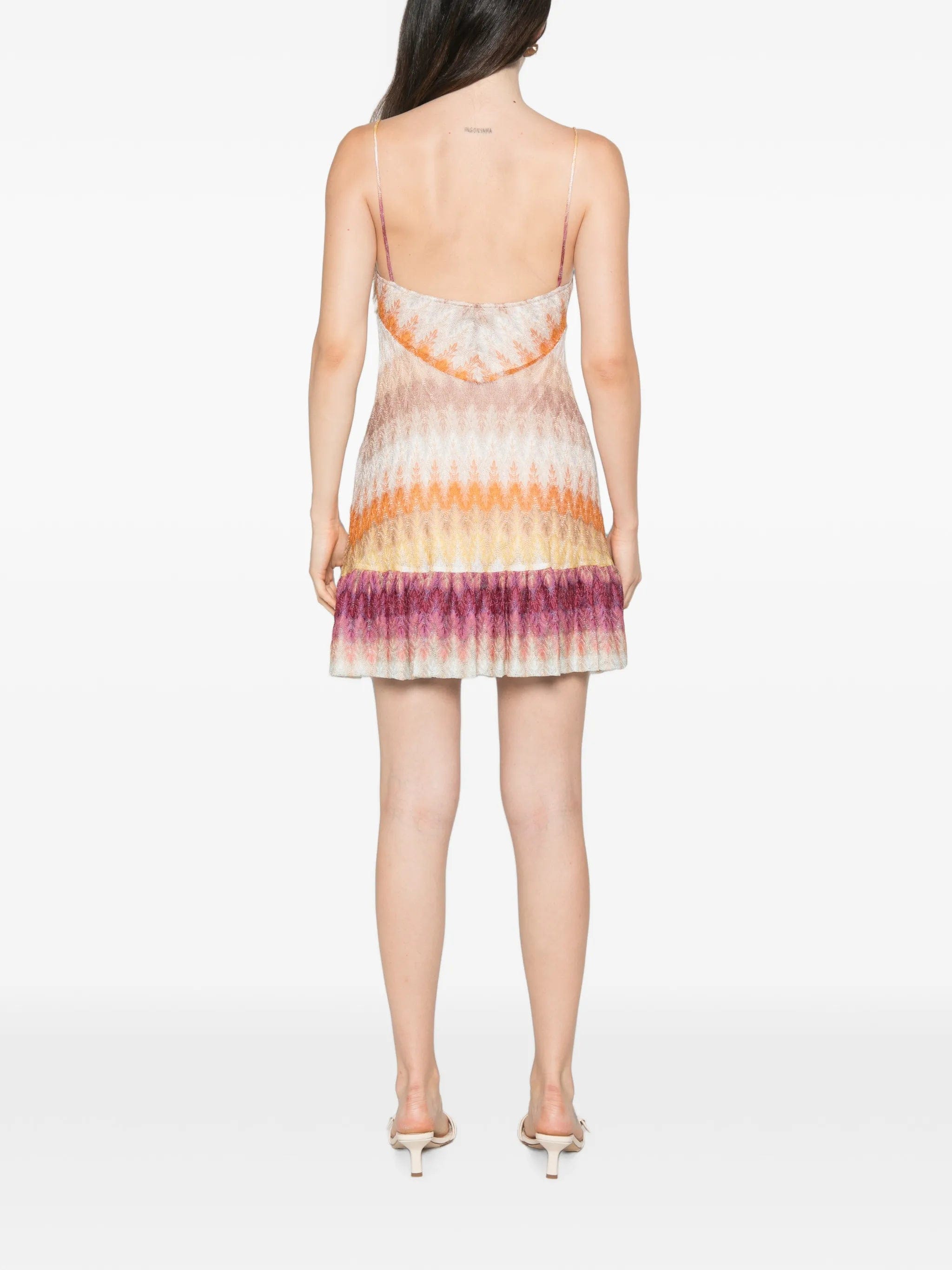 Missoni zigzag - knit ruffled mini dress