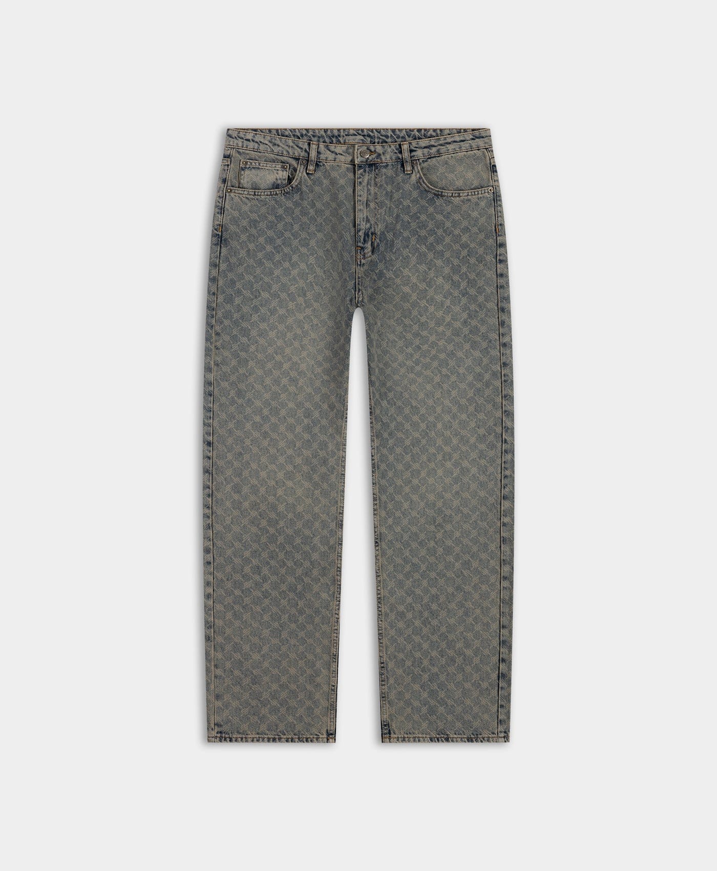 Daily Paper Worldwide Seal Beige Faded Monogram Amba Jeans