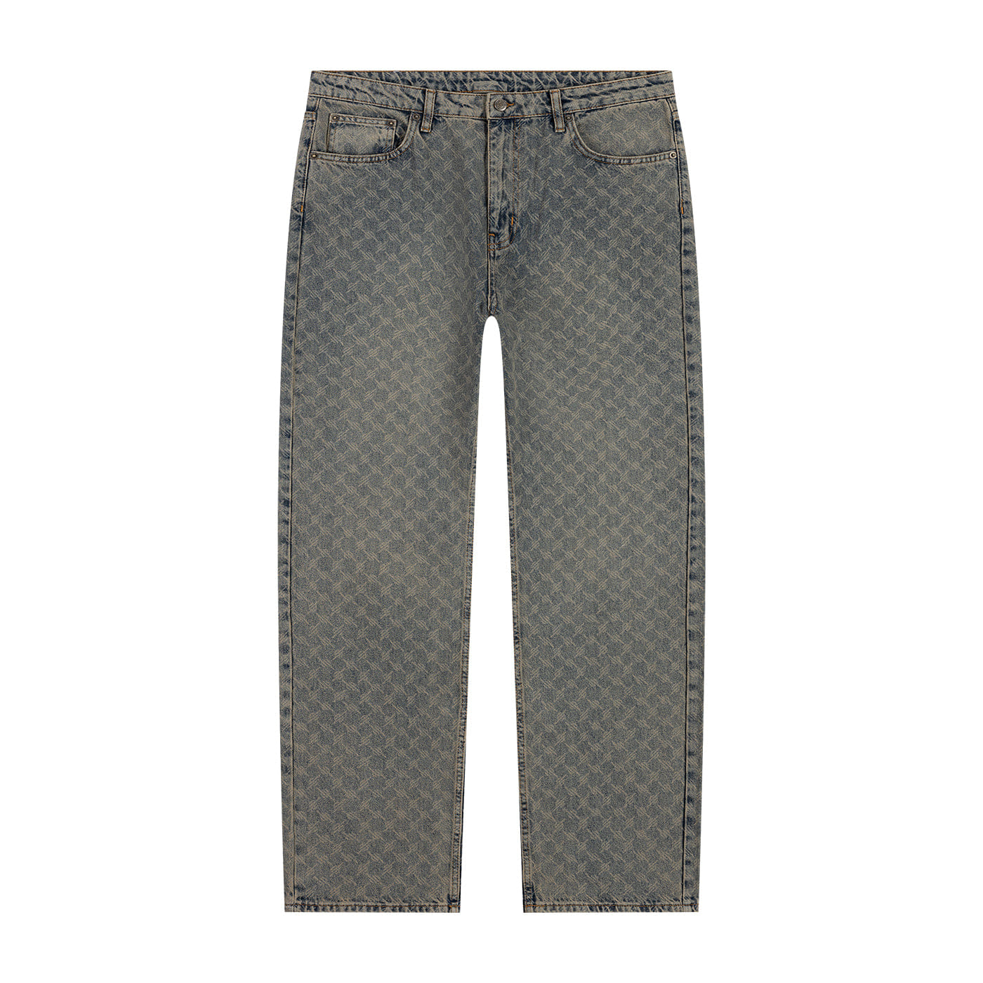 Daily Paper Worldwide Seal Beige Faded Monogram Amba Jeans