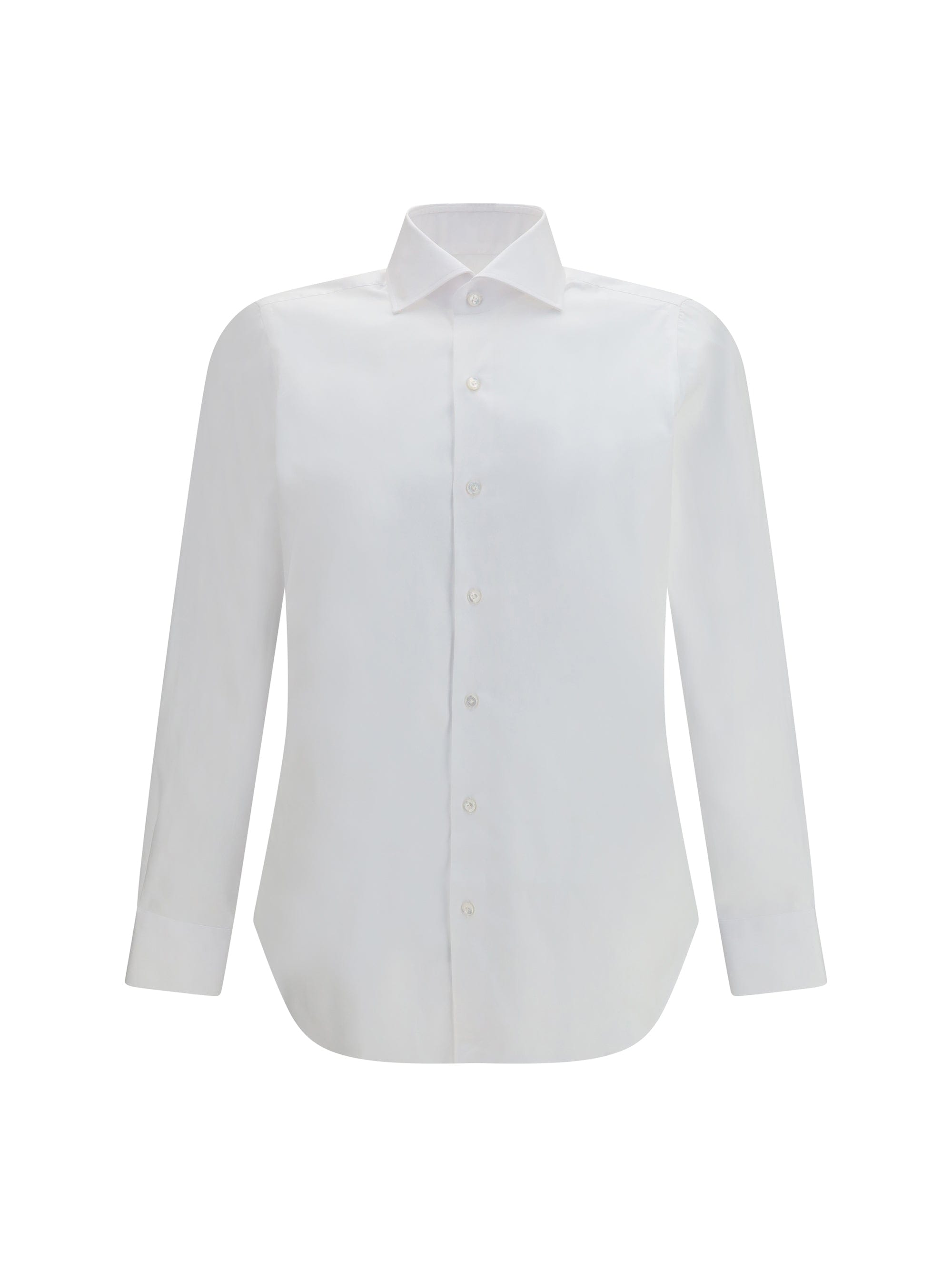 Finamore Tailored Pinpoint Cotton Shirt — White