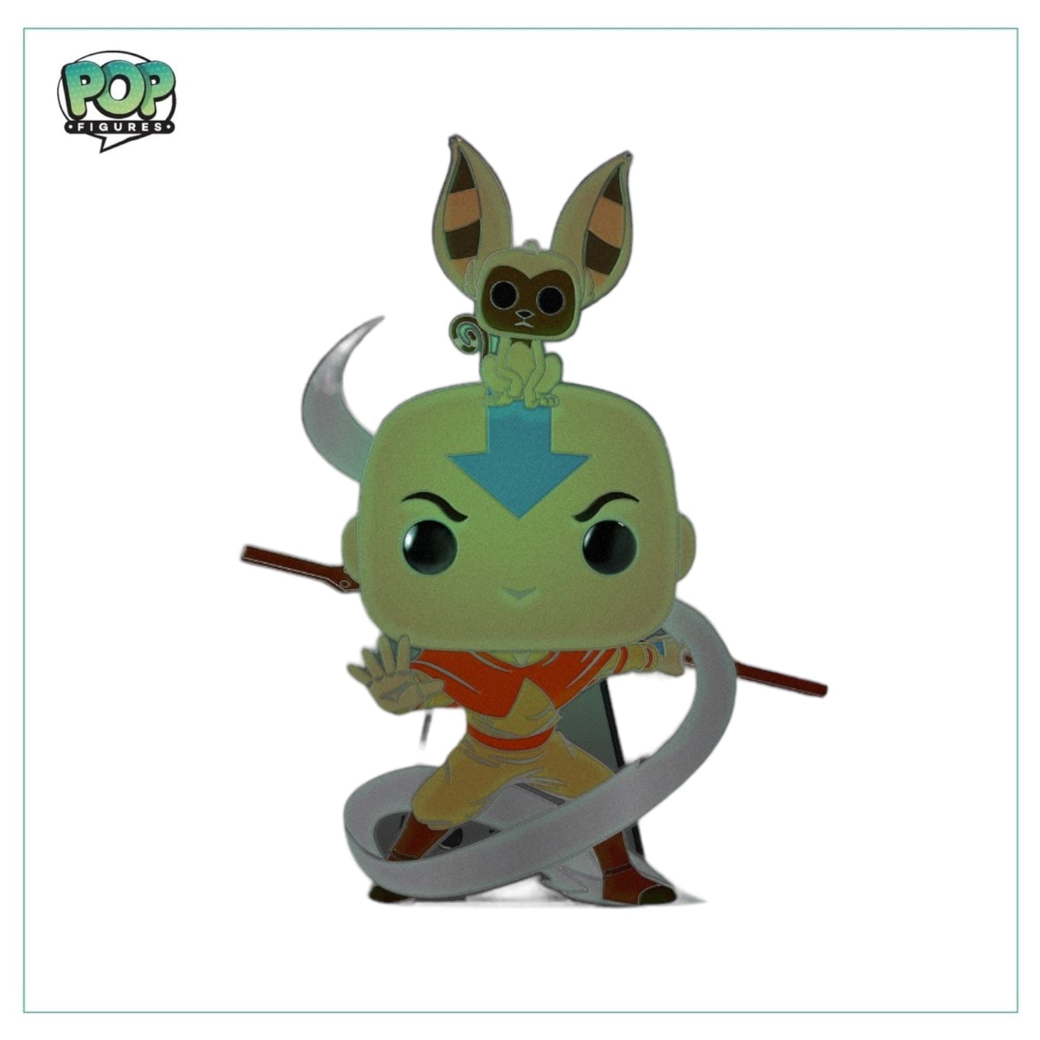 Avatar Aang with Momo #55 Enamel Pop! Pin - Avatar the Last Airbender - Glow in the Dark