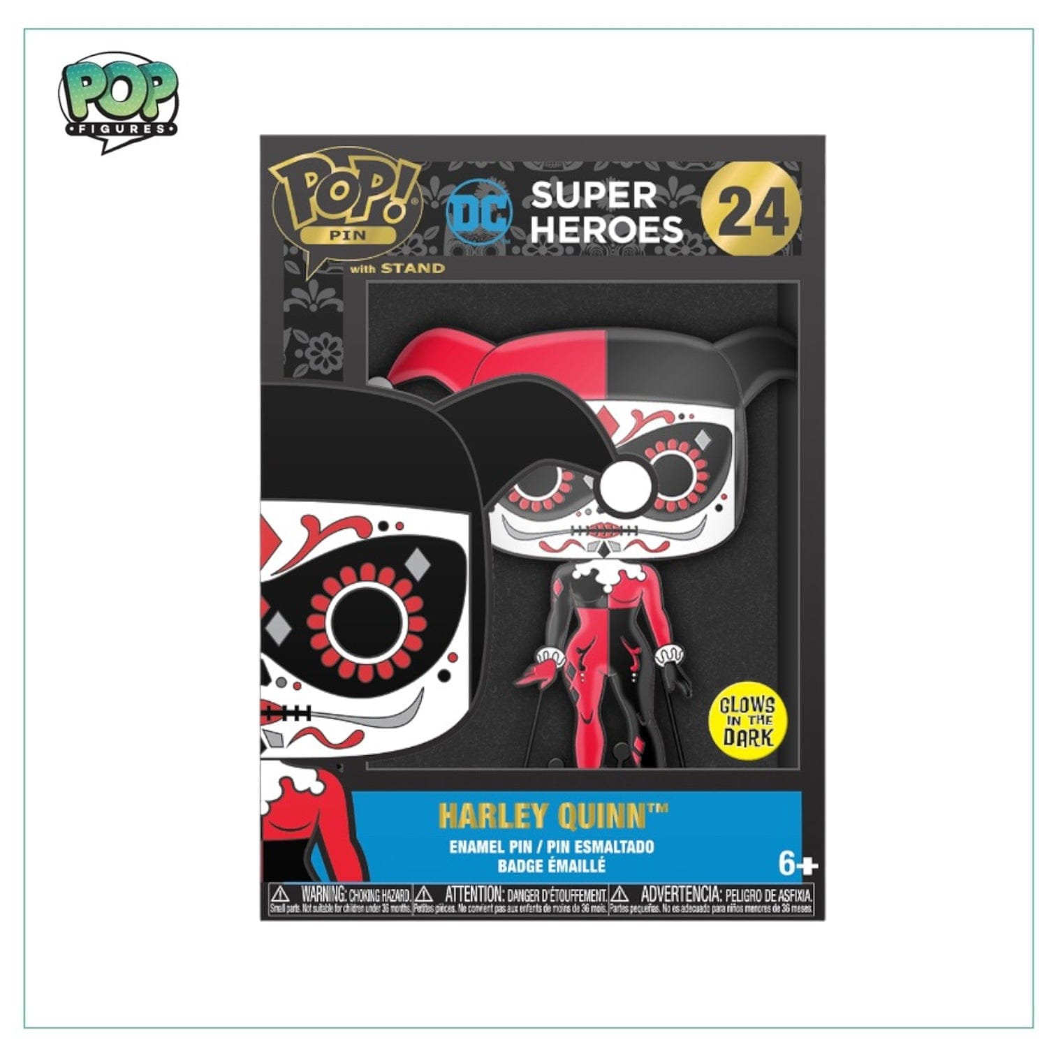Super Heroes Harley Quinn #24 Enamel Pop! Pin - DC Super Heroes - Glow in the Dark