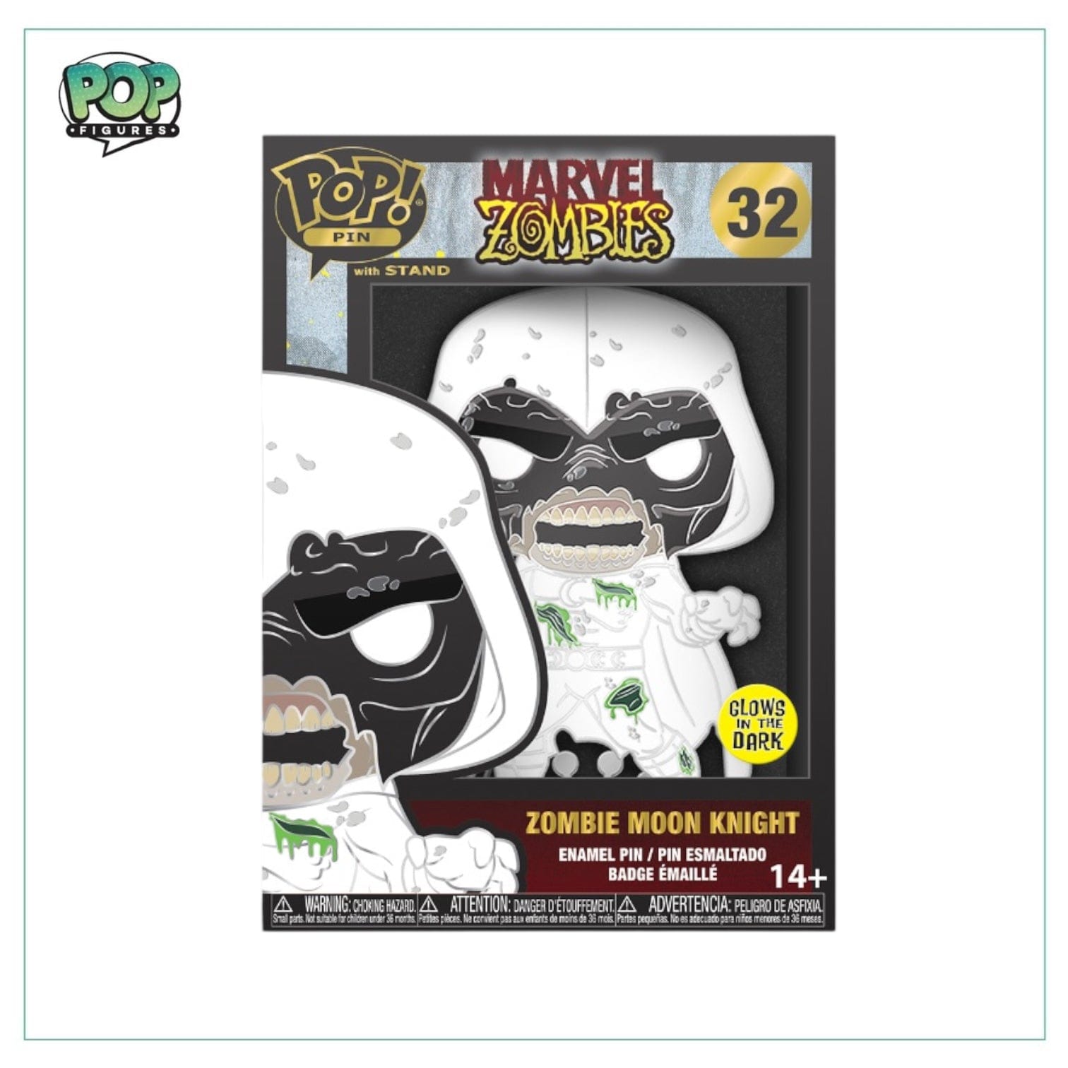 Marvel Zombie Moon Knight #32 Enamel Pop! Pin #32 - Marvel Zombies - Glows in the Dark