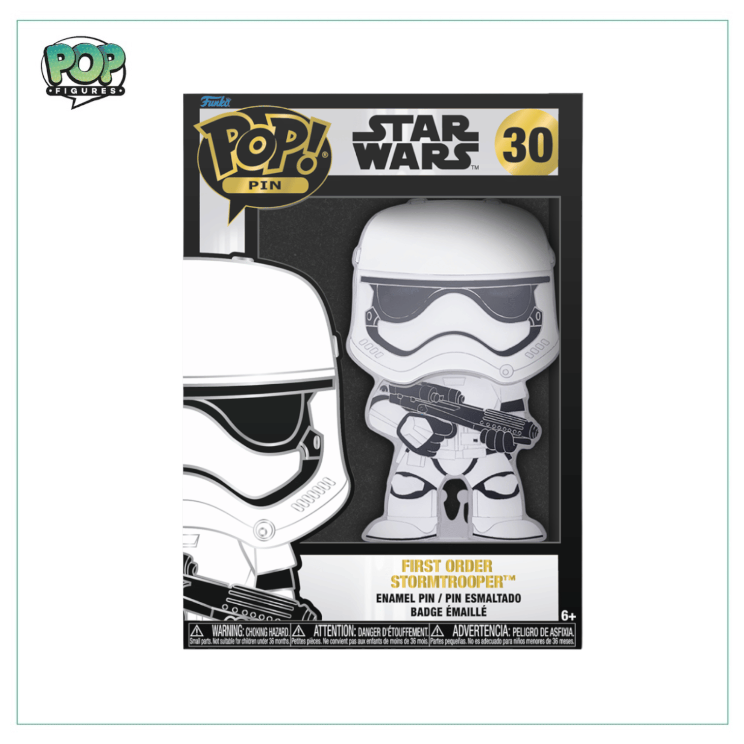Star Wars Stormtrooper First Order #30 Funko Enamel Pop Pin! - Glow in the Dark - Star Wars