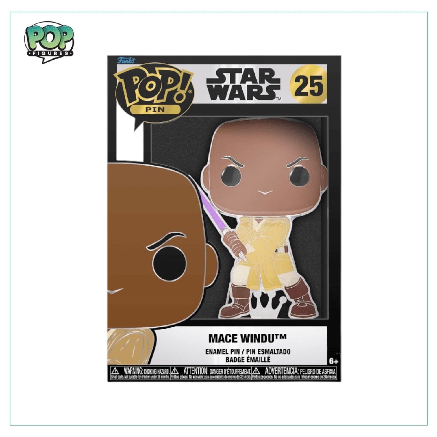 Star Wars Mace Windu #25 Funko Enamel Pop Pin! - Star Wars