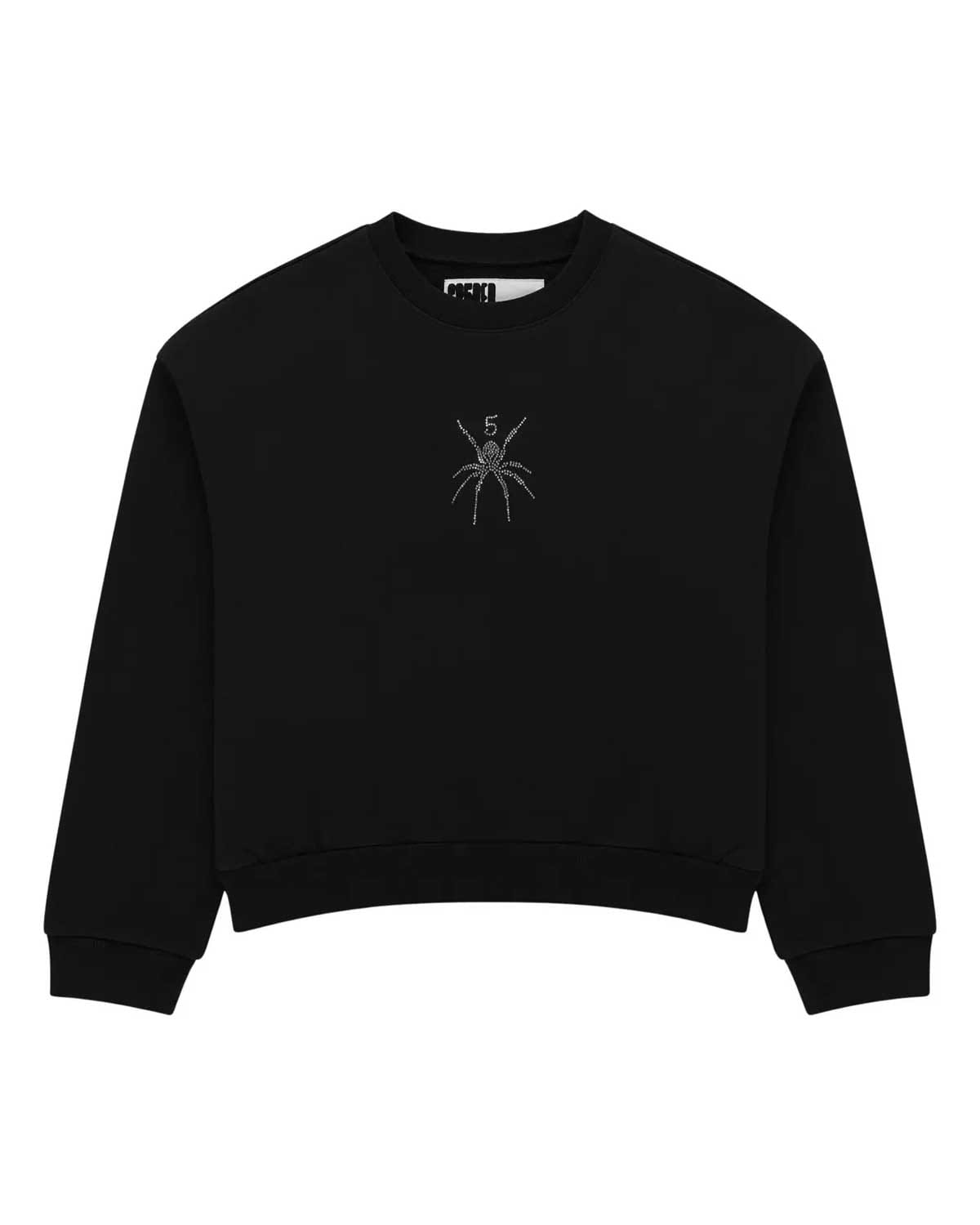 Sp5der Worldwide Sp5der Rhinestone TM Crewneck Black