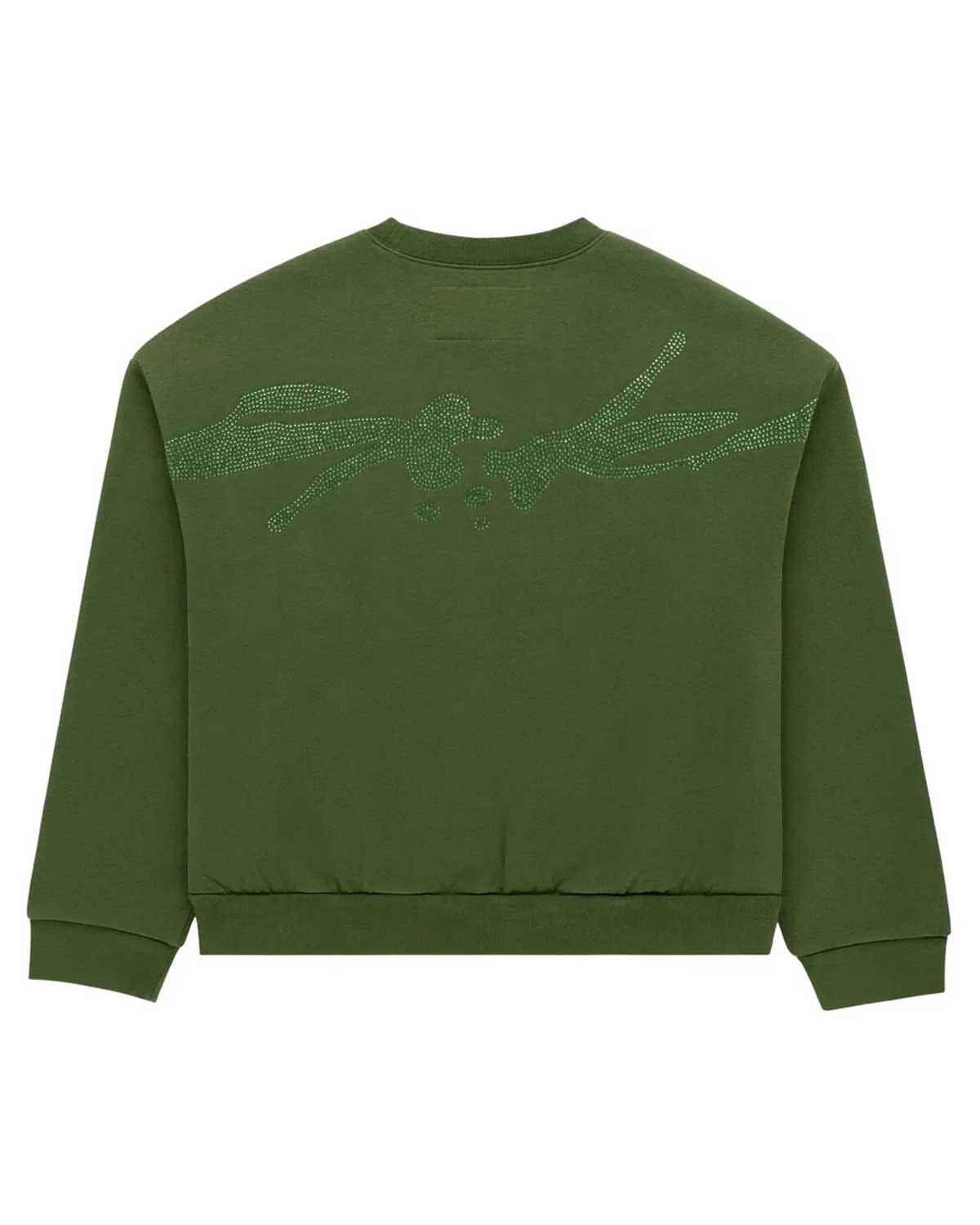 Sp5der Worldwide Sp5der Rhinestone TM Crewneck Xanadu Green
