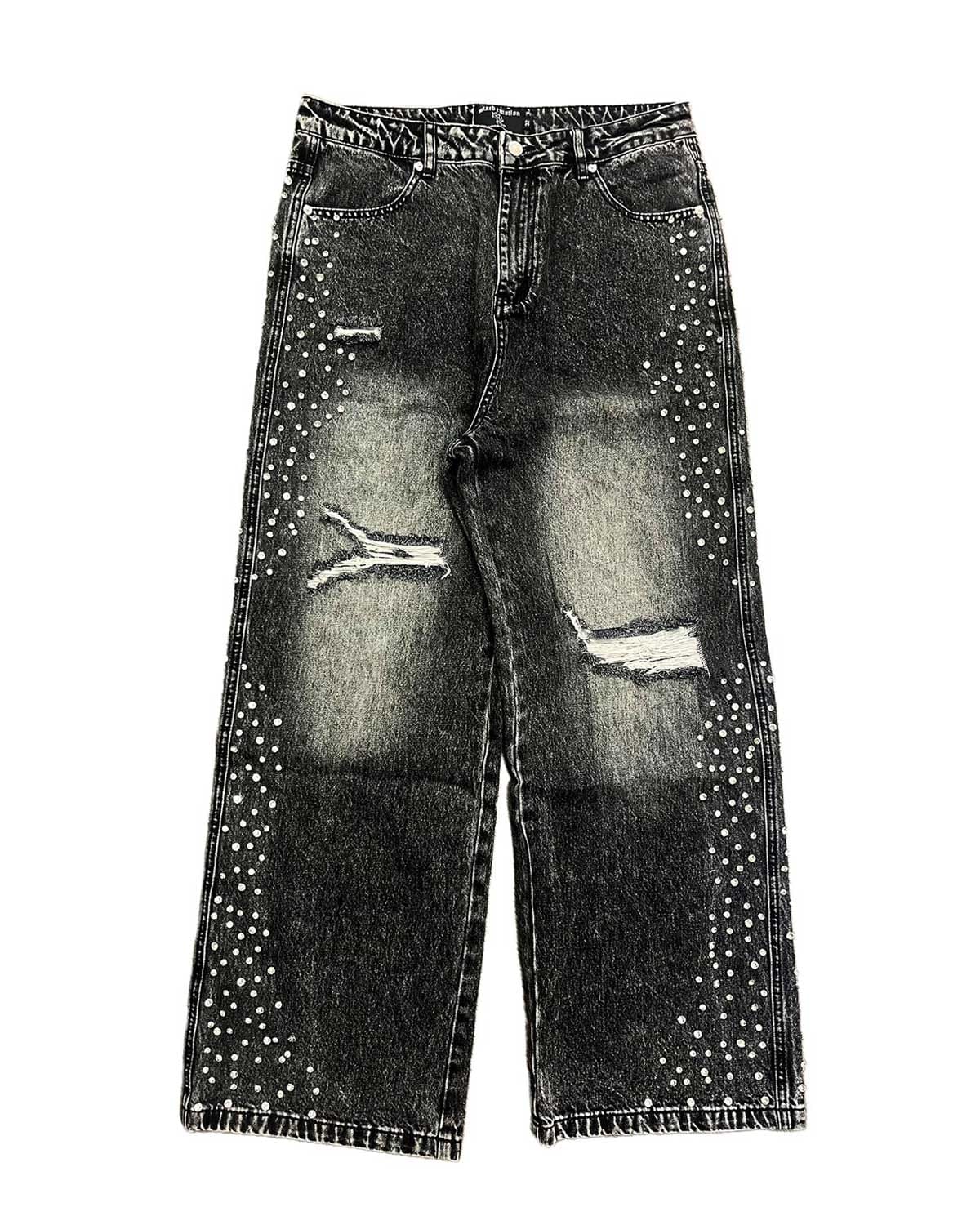 Mixed Emotions Stone Baggy Jeans Grey