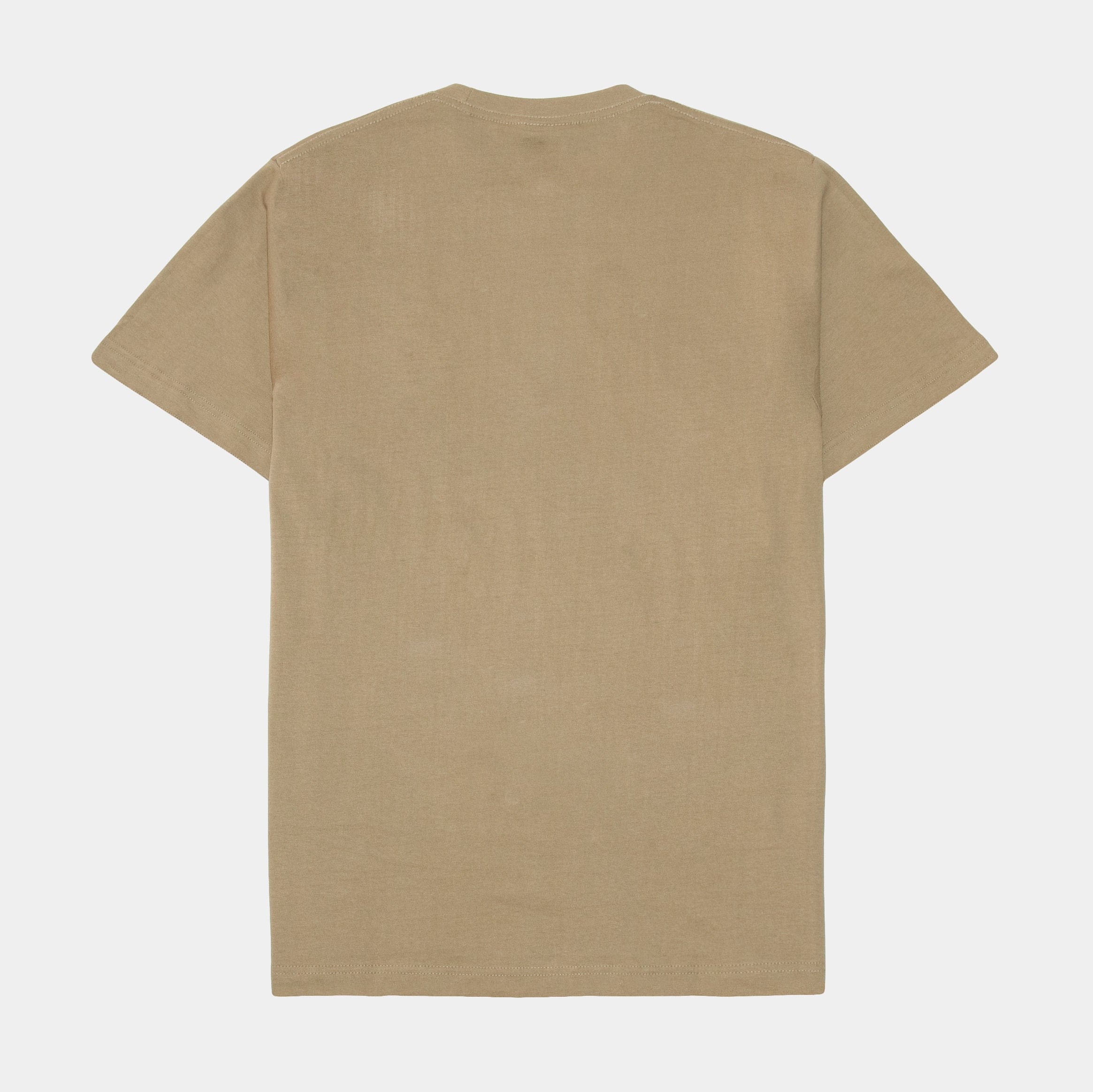 Maison Article Solid Novelty Mens Short Sleeve Shirt (Dark Beige)