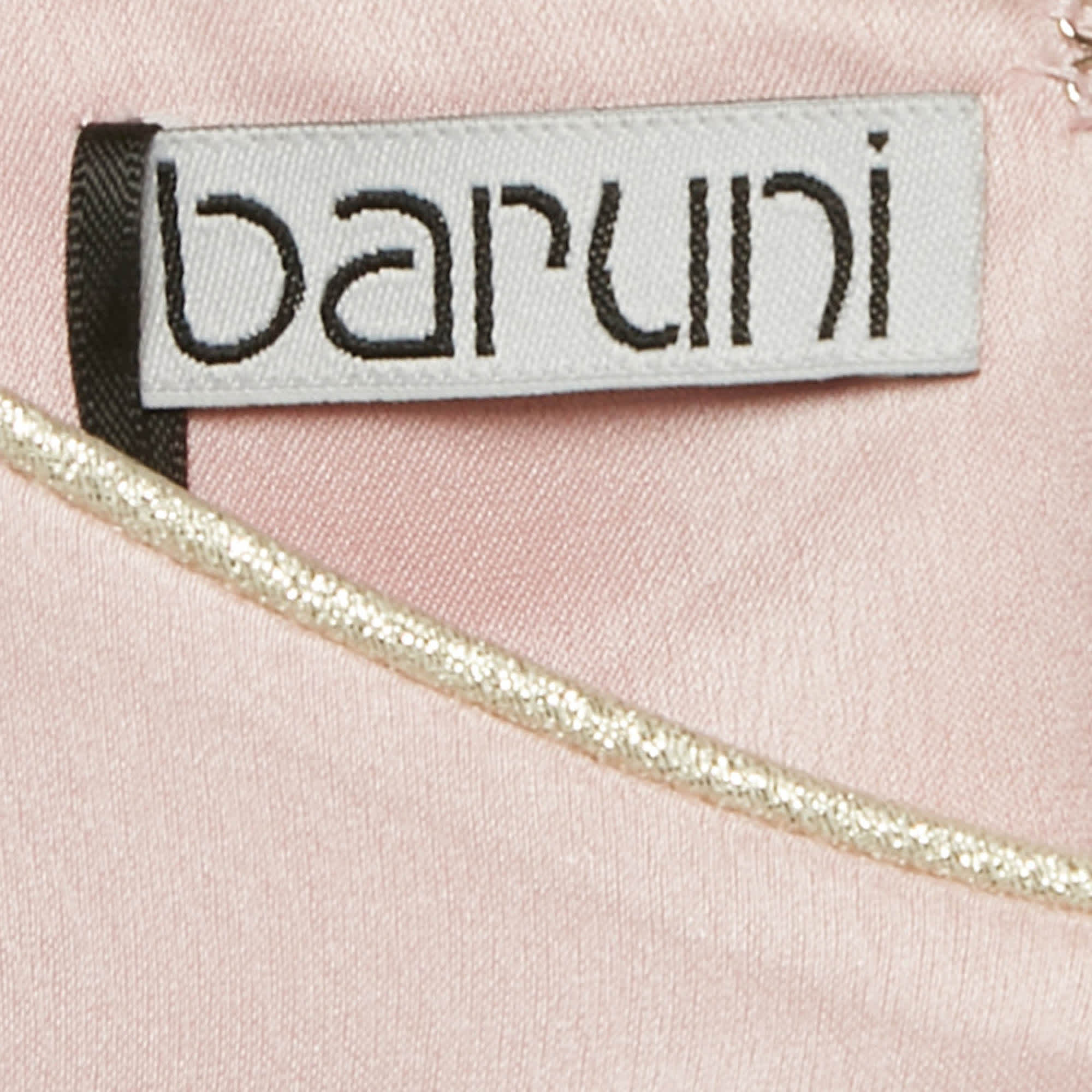 Baruni Pink Satin Sleeve Detail Belted Alchemilla Maxi Dress
