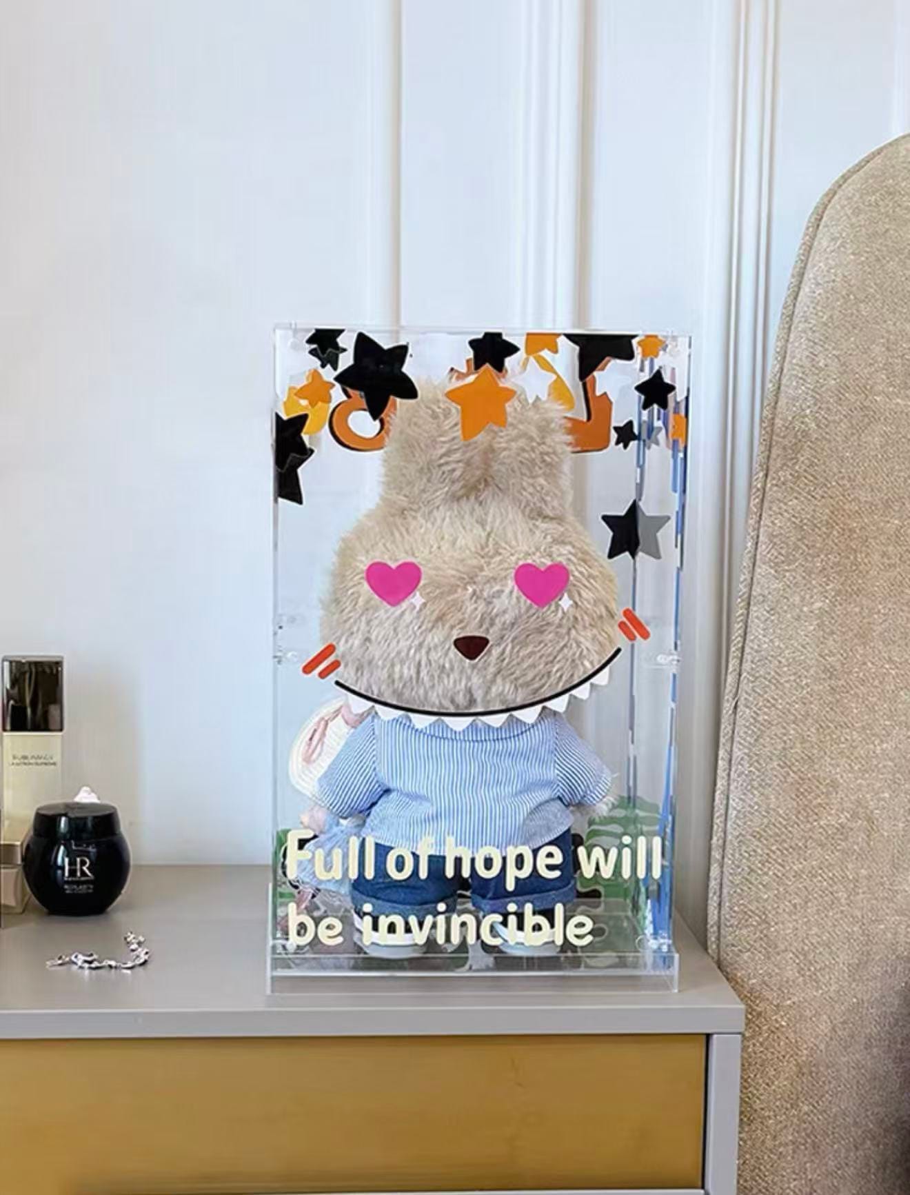 Transparent Flip With Me Storage Display Rack Transparent Dustproof Acrylic Designer Toy Display Case