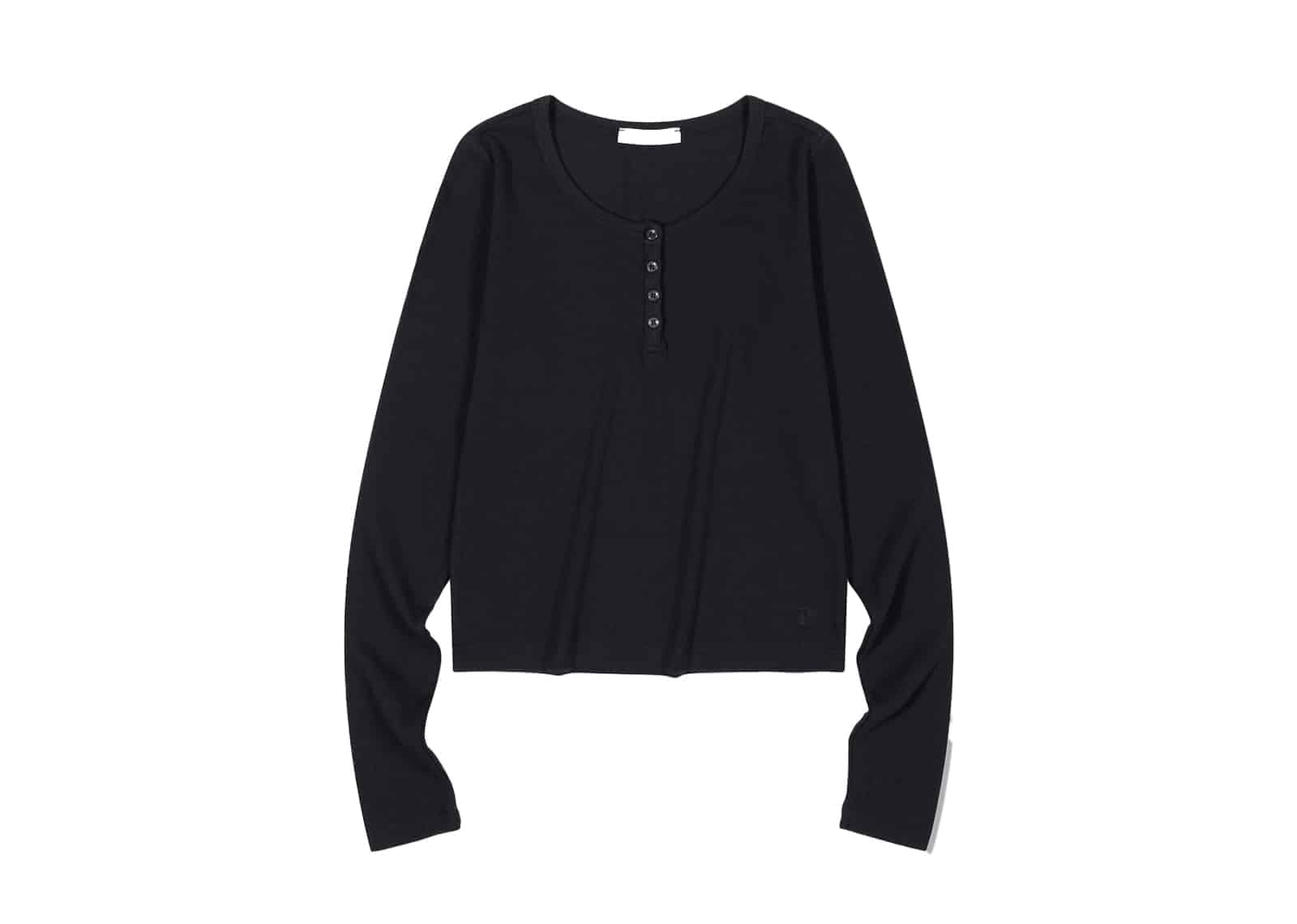Low Classic Henry - Neck Long Sleeve T-Shirt Black