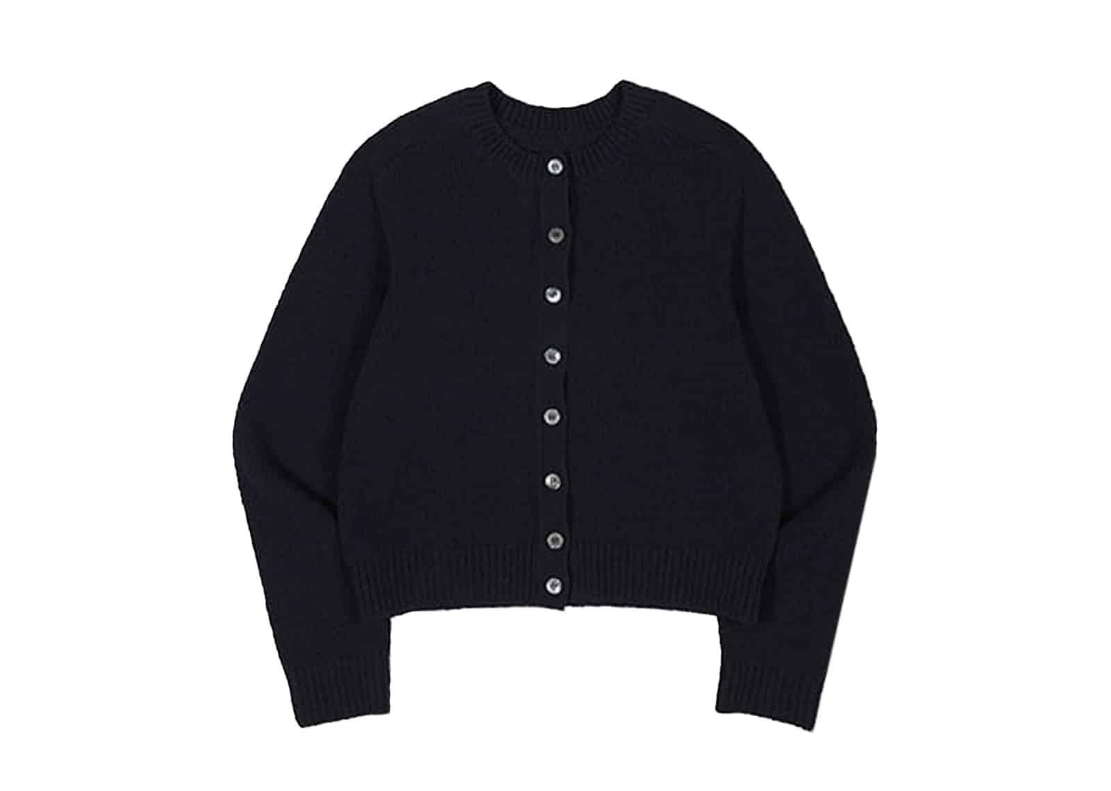 Low Classic Crewneck Knit Cardigan Black Navy