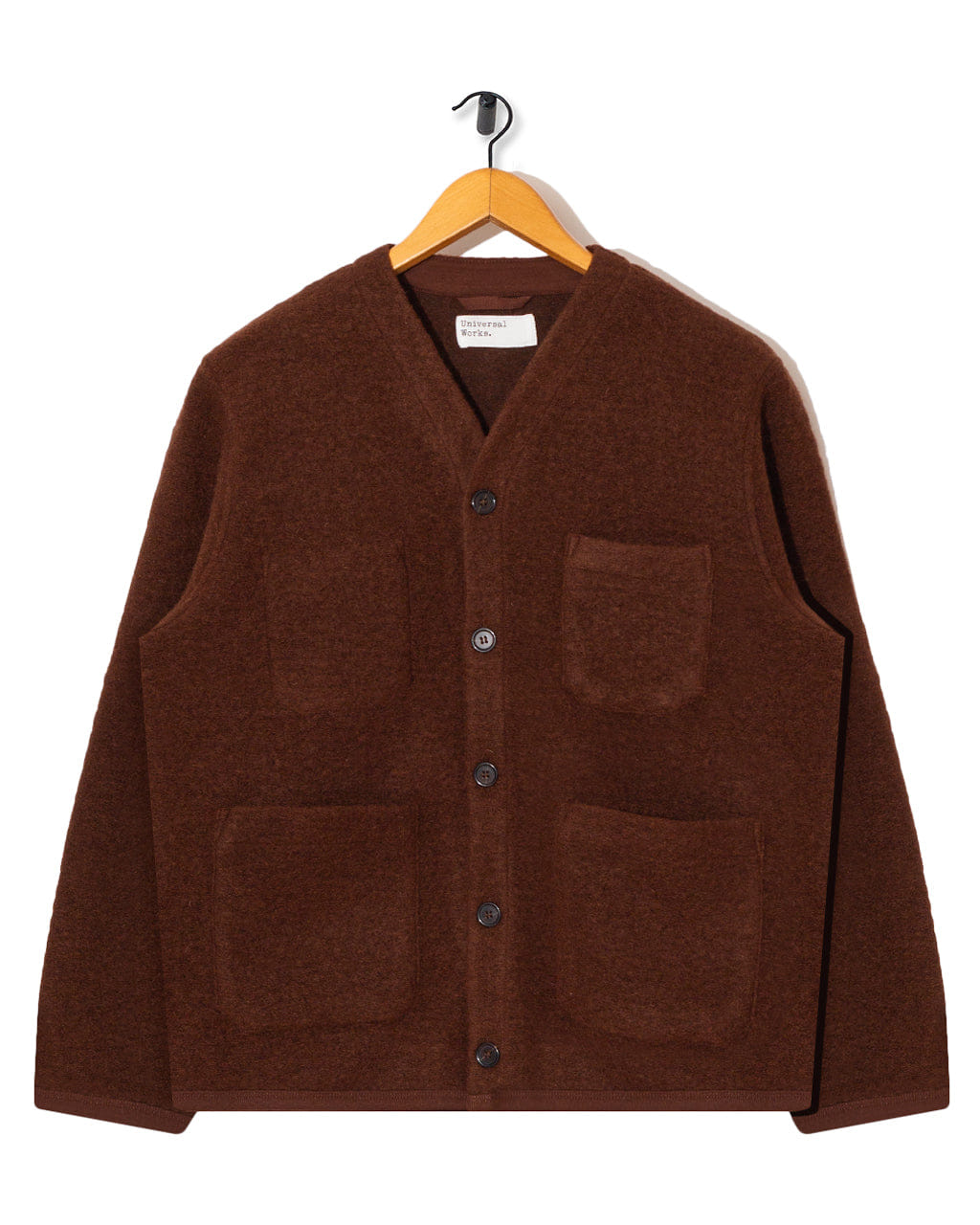 Universal Works Wool Fleece Cardigan - Cacao