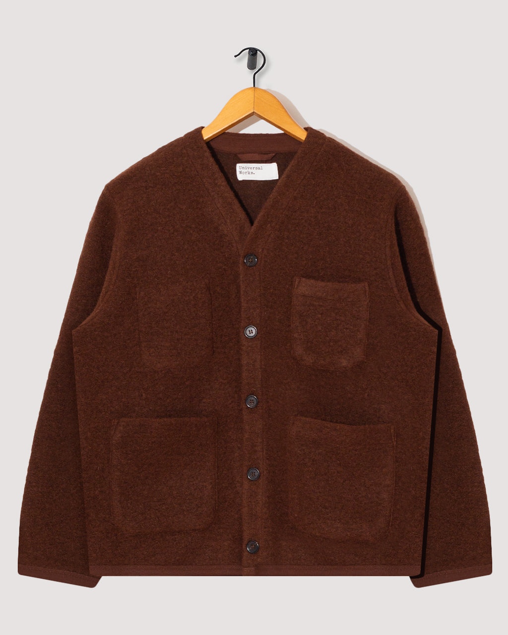 Universal Works Wool Fleece Cardigan - Cacao