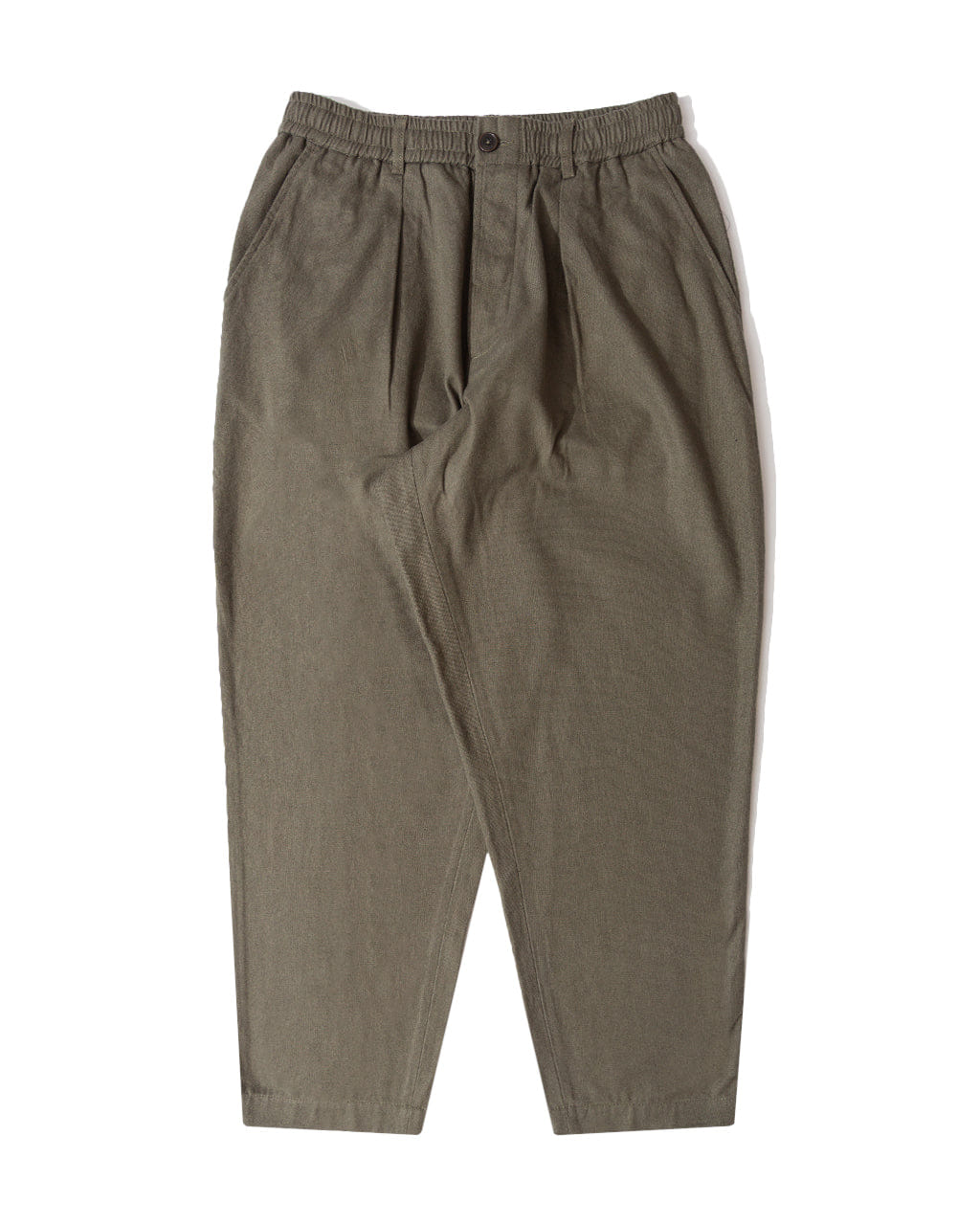 Universal Works Pleated Track Pant - Olive Brushed Moleskin