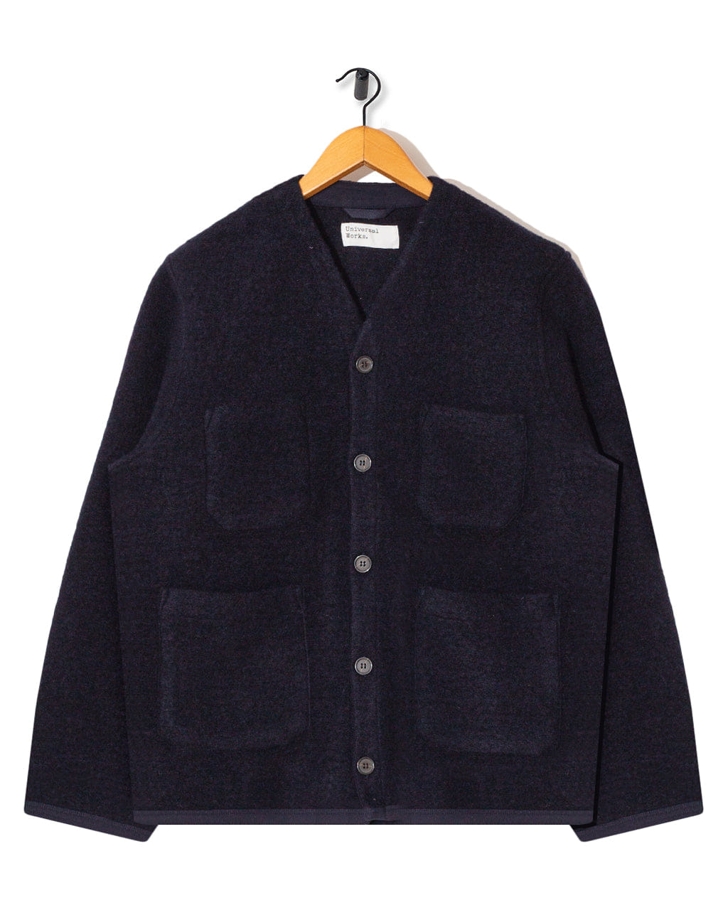 Universal Works Wool Fleece Cardigan - Navy