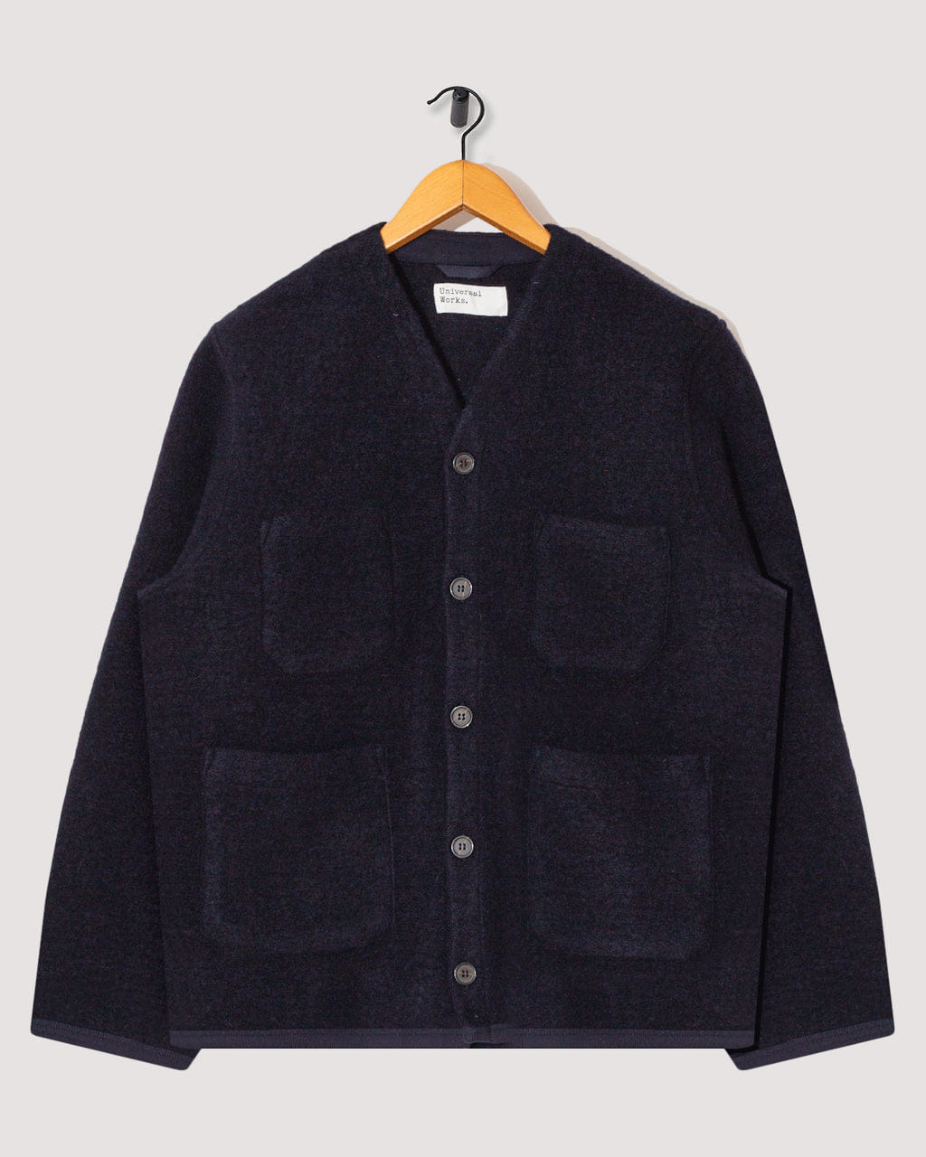 Universal Works Wool Fleece Cardigan - Navy