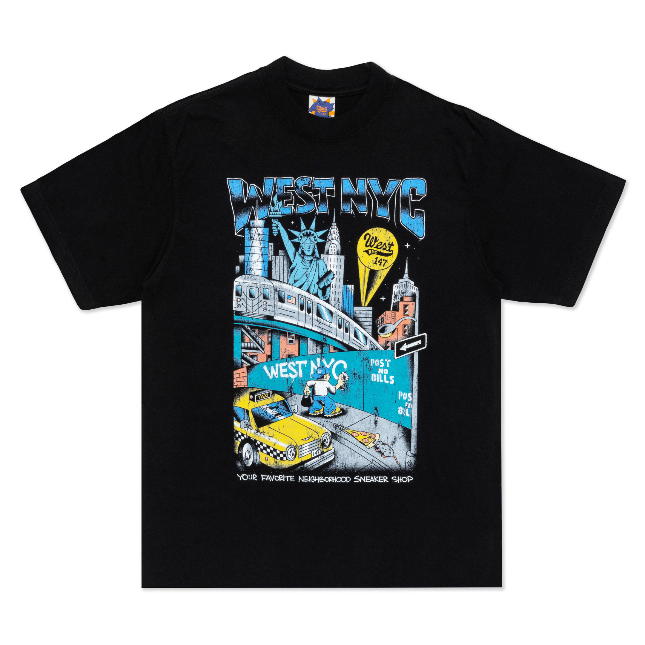 West NYC Men's Cityscape Black T-Shirt