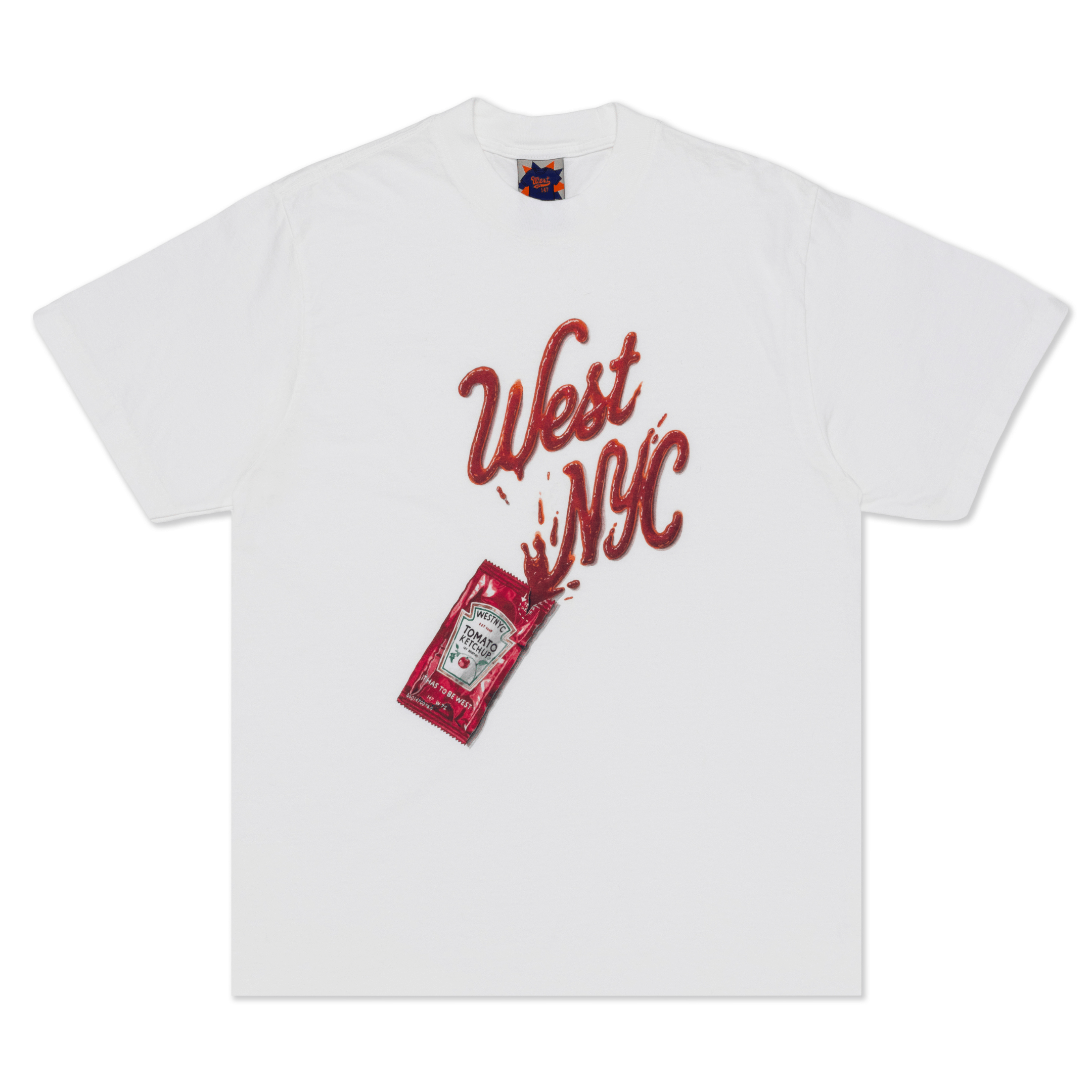 WHITE* West NYC Men's Akiva Ketchup White T-Shirt
