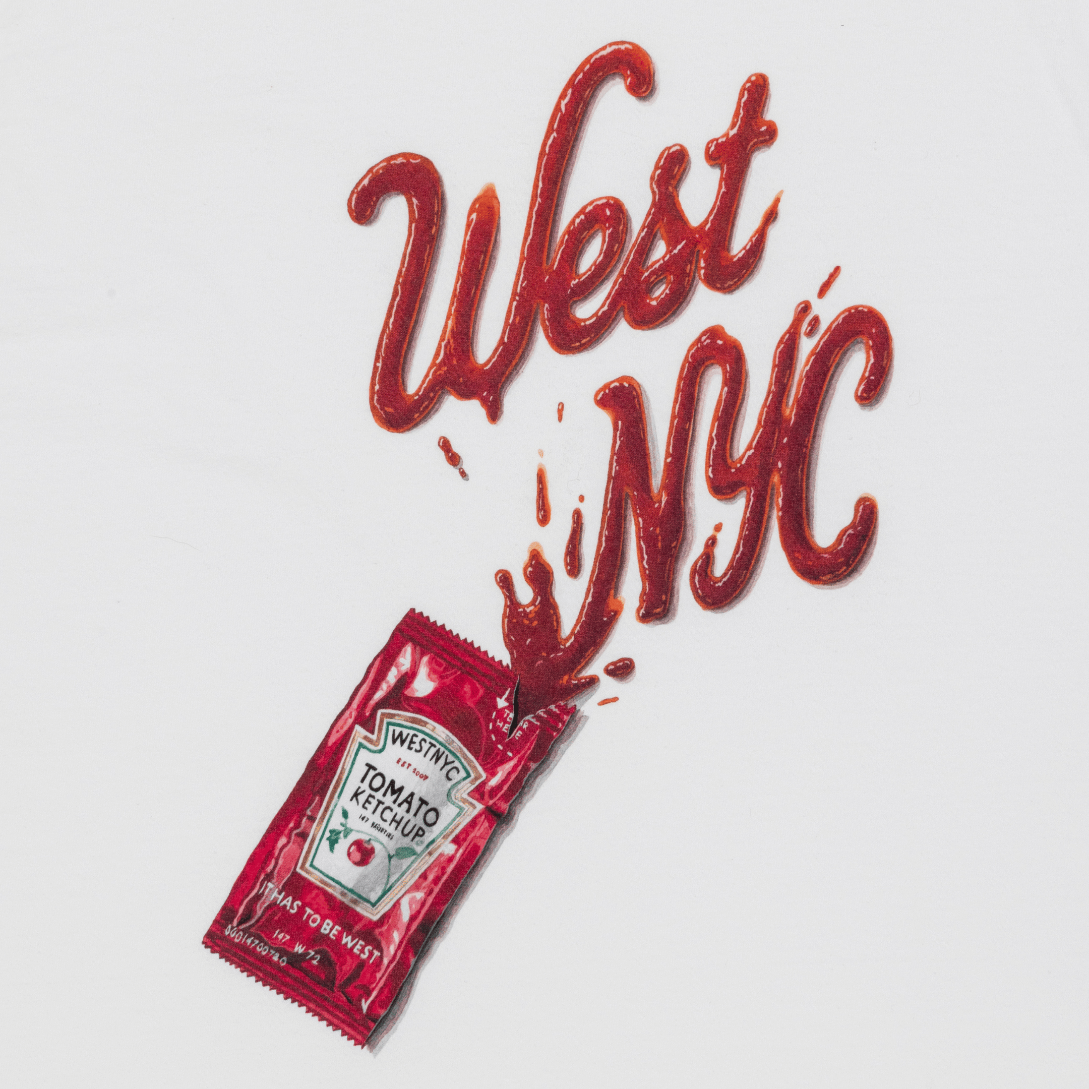 WHITE* West NYC Men's Akiva Ketchup White T-Shirt